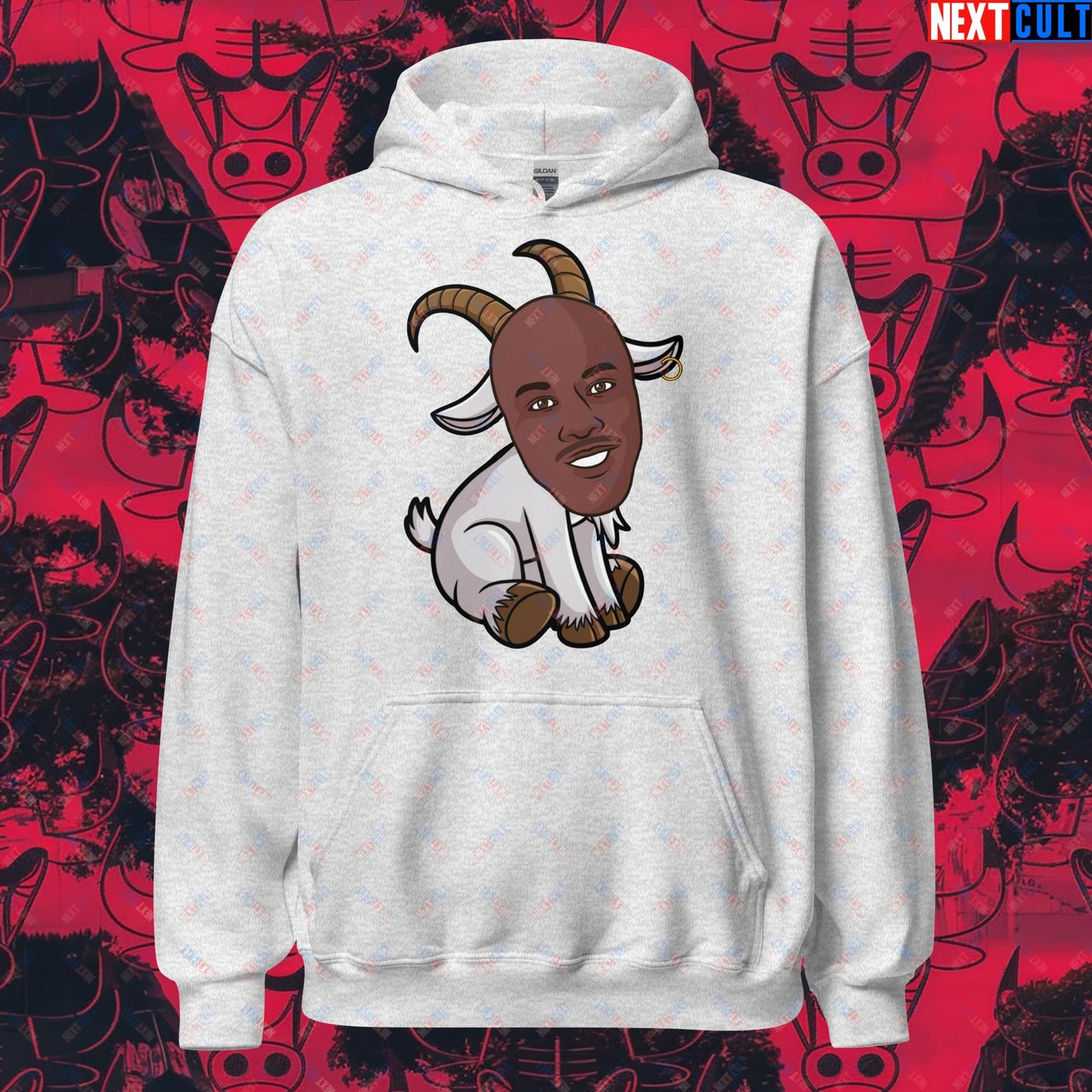 Michael Jordan G.O.A.T. Hoodie - Funny Basketball Meme Sweatshirt - Greatest of All Time NBA Cartoon Design - Perfect Gift for Basketball Fans Unisex Hoodie Ash Hoodies Basketball Chicago Bulls G.O.A.T. Michael Jordan NBA Next Cult Brand