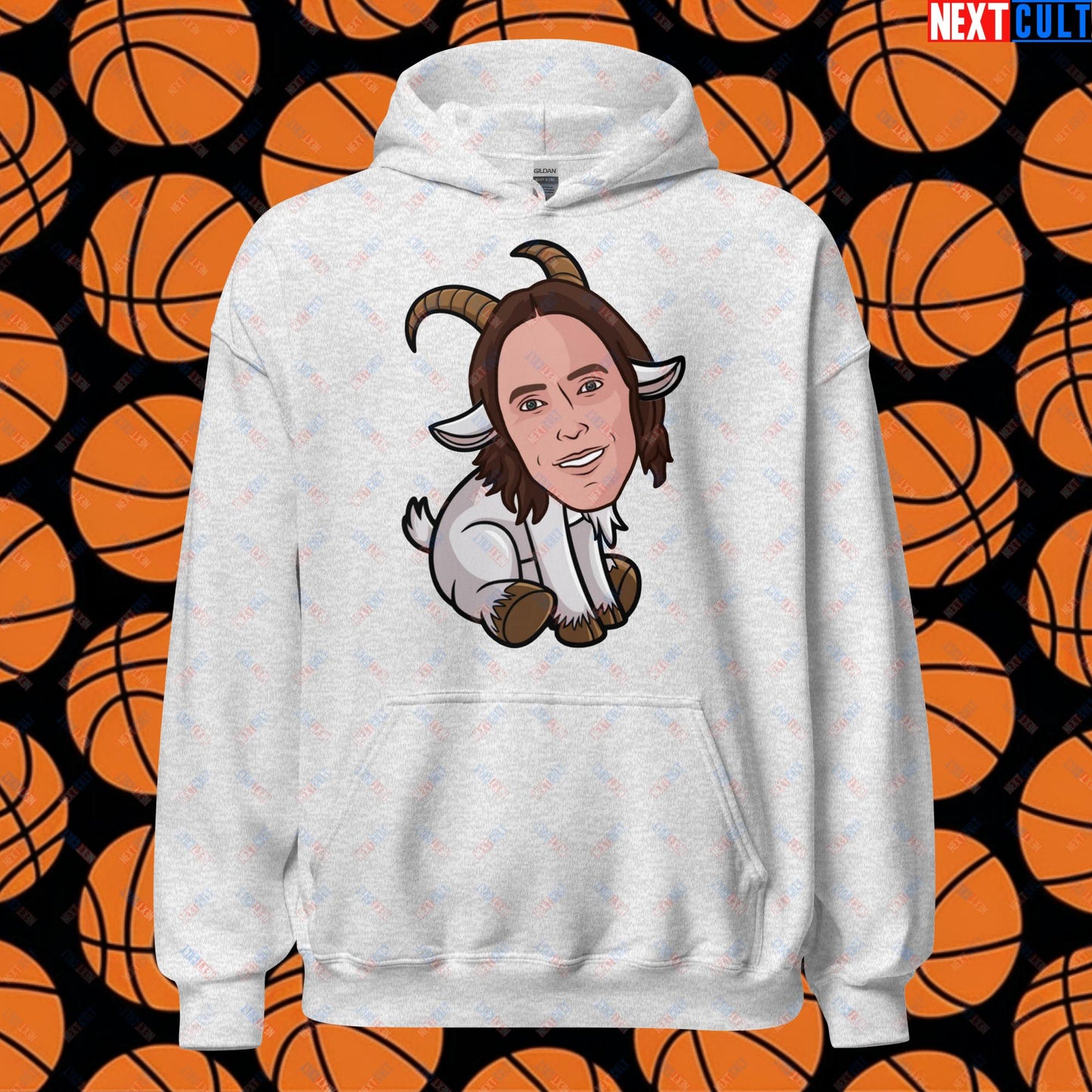 Steve Nash G.O.A.T. Hoodie - Funny Basketball Meme Sweatshirt - Greatest of All Time Pullover for Basketball Fans - Perfect Gift for Steve Nash Fans Unisex Hoodie Ash Hoodies Basketball Dallas Mavericks G.O.A.T. NBA Phoenix Suns Steve Nash Next Cult Brand