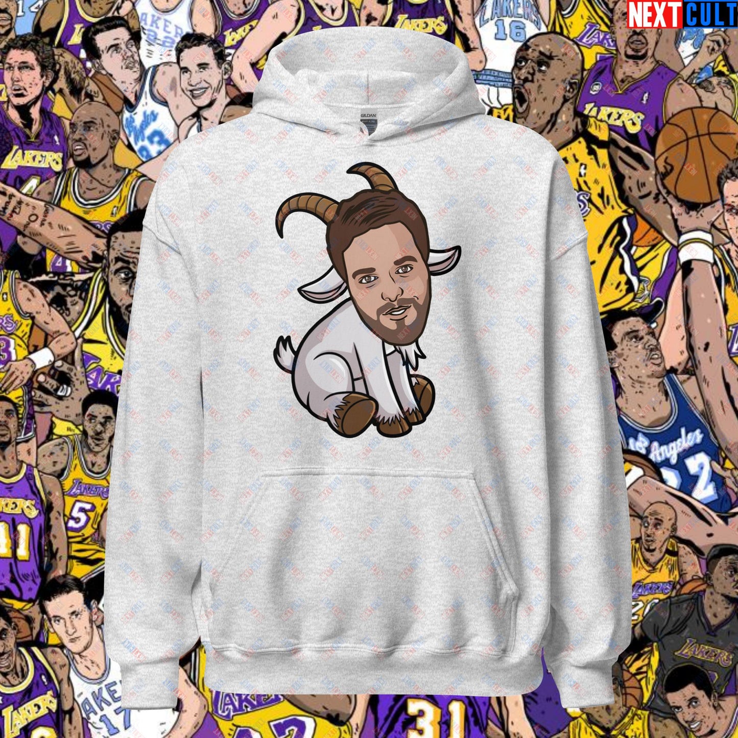 Pau Gasol G.O.A.T. Hoodie - Funny Basketball Meme Sweatshirt - Greatest of All Time Pullover for Basketball Fans - Perfect Gift for Pau Gasol Fans Unisex Hoodie Ash Hoodies Basketball G.O.A.T. Los Angeles Lakers NBA Pau Gasol Next Cult Brand