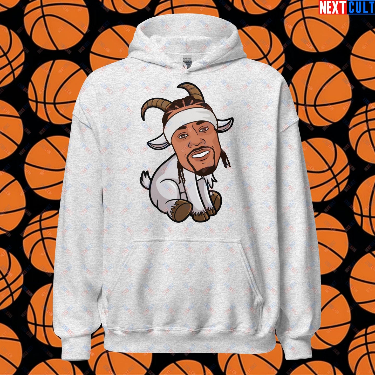 Allen Iverson G.O.A.T. Hoodie - Funny Basketball Meme Sweatshirt - Greatest of All Time Pullover for Basketball Fans - Perfect Gift for Allen Iverson Fans Unisex Hoodie Ash Hoodies Allen Iverson Basketball G.O.A.T. NBA Philadelphia 76ers Next Cult Brand