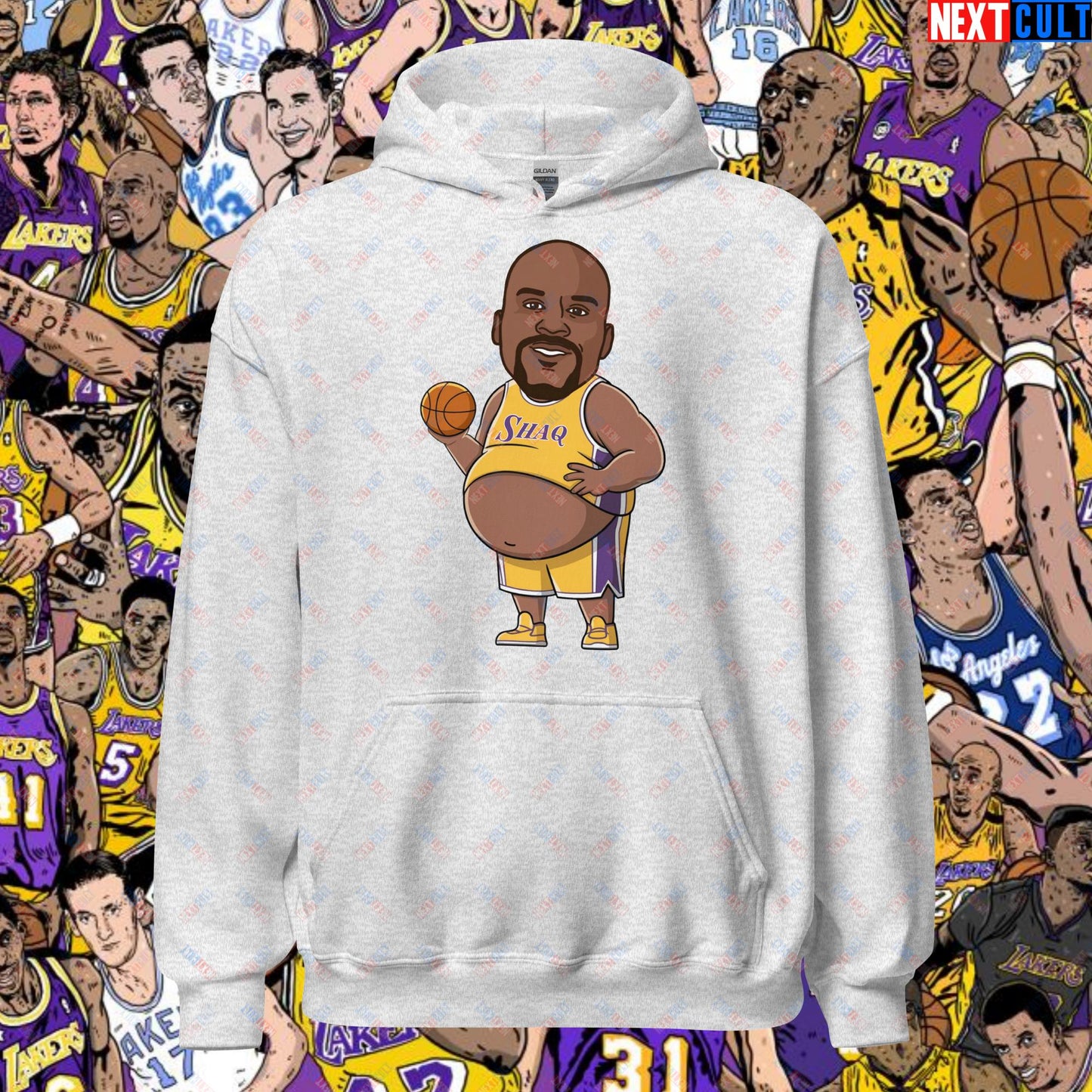 Fat Shaq Funny Basketball Meme Hoodie - Big Shaq Dominance Sweatshirt for Basketball Fans - Perfect Gift for Shaq Fans Unisex Hoodie Ash Hoodies Basketball Los Angeles Lakers NBA Shaq Next Cult Brand