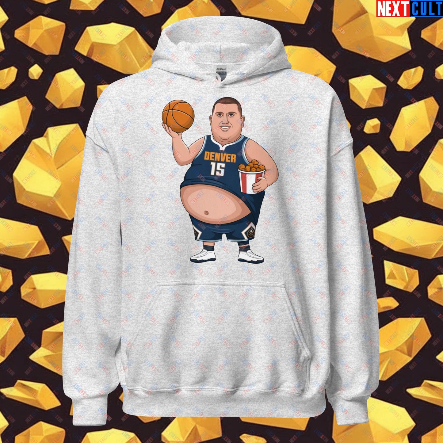 Fat Jokic Denver Nuggets Hoodie - Funny Basketball Meme Sweatshirt - Big Jokic Dominance Pullover for Basketball Fans - Perfect Gift for Jokic Fans Unisex Hoodie Ash Hoodies Basketball Denver Nuggets NBA Nikola Jokic Next Cult Brand