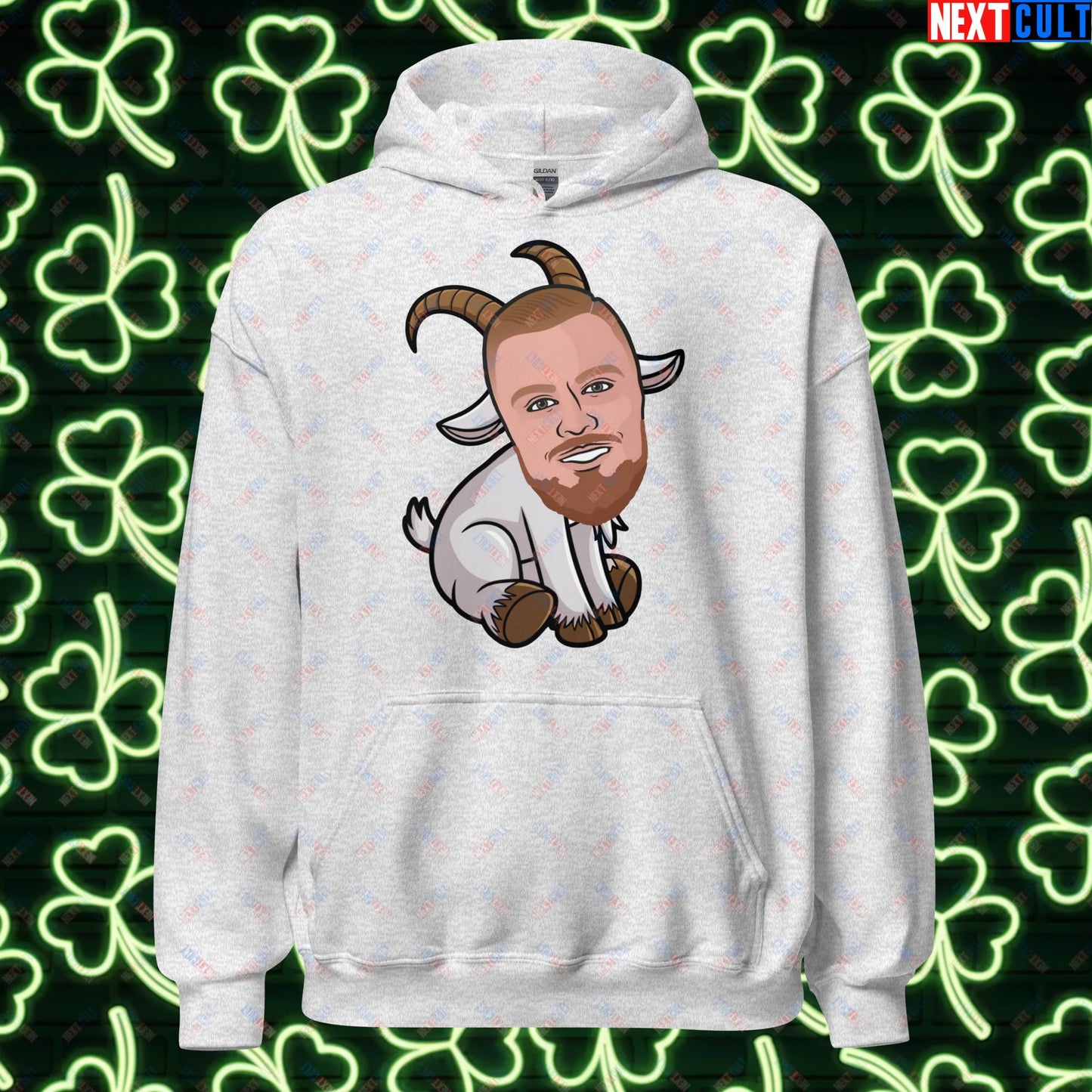 Kristaps Porzingis GOAT Hoodie - Funny Basketball Meme Sweatshirt - Greatest of All Time Pullover for Boston Celtics and Latvia Fans - Perfect Gift for Porzingis Fans Unisex Hoodie Ash Hoodies Basketball Boston Celtics G.O.A.T. Kristaps Porzingis NBA Next Cult Brand