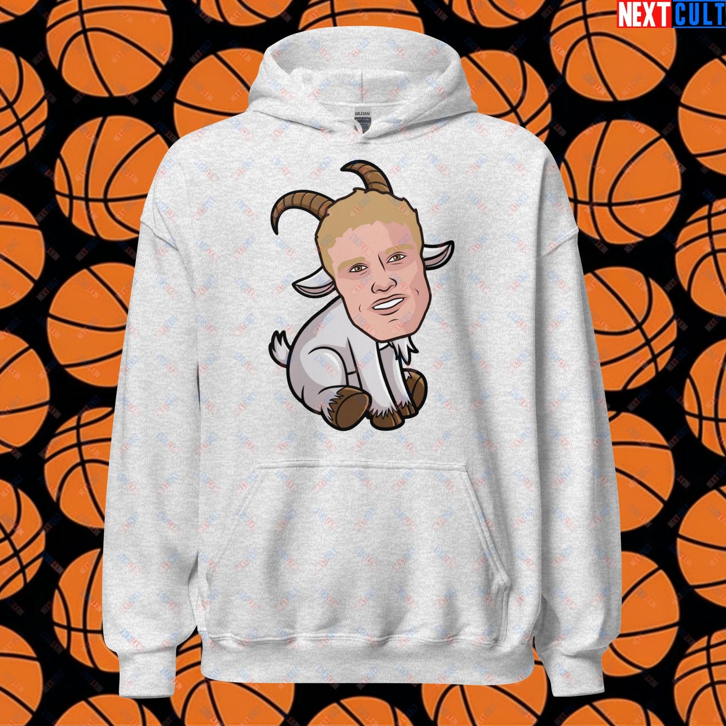 Lauri Markkanen GOAT Hoodie - Funny Basketball Meme Sweatshirt - Greatest of All Time Pullover for Basketball Fans - Perfect Gift for Lauri Markkanen Fans Unisex Hoodie Ash Hoodies Basketball G.O.A.T. Lauri Markkanen NBA Utah Jazz Next Cult Brand