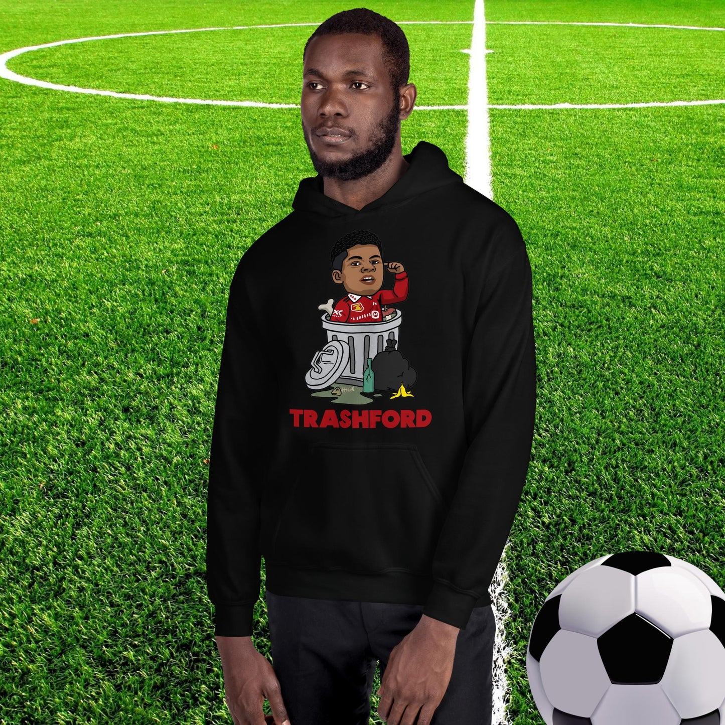 Trashford Marcus Rashford Manchester United Gift Man United Gift Marcus Rashford Unisex Hoodie Black Hoodies Football Manchester United Marcus Rashford Next Cult Brand