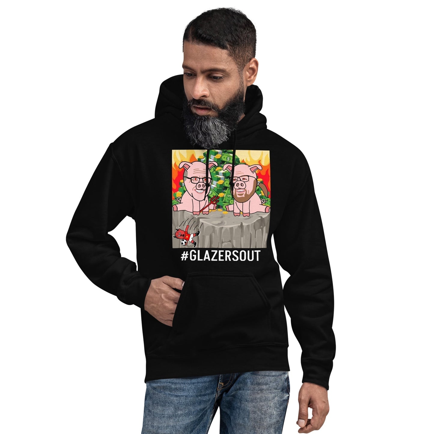 Glazers Out Manchester United Unisex Hoodie, White Letters, #GlazersOut Next Cult Brand Football, GlazersOut, Manchester United