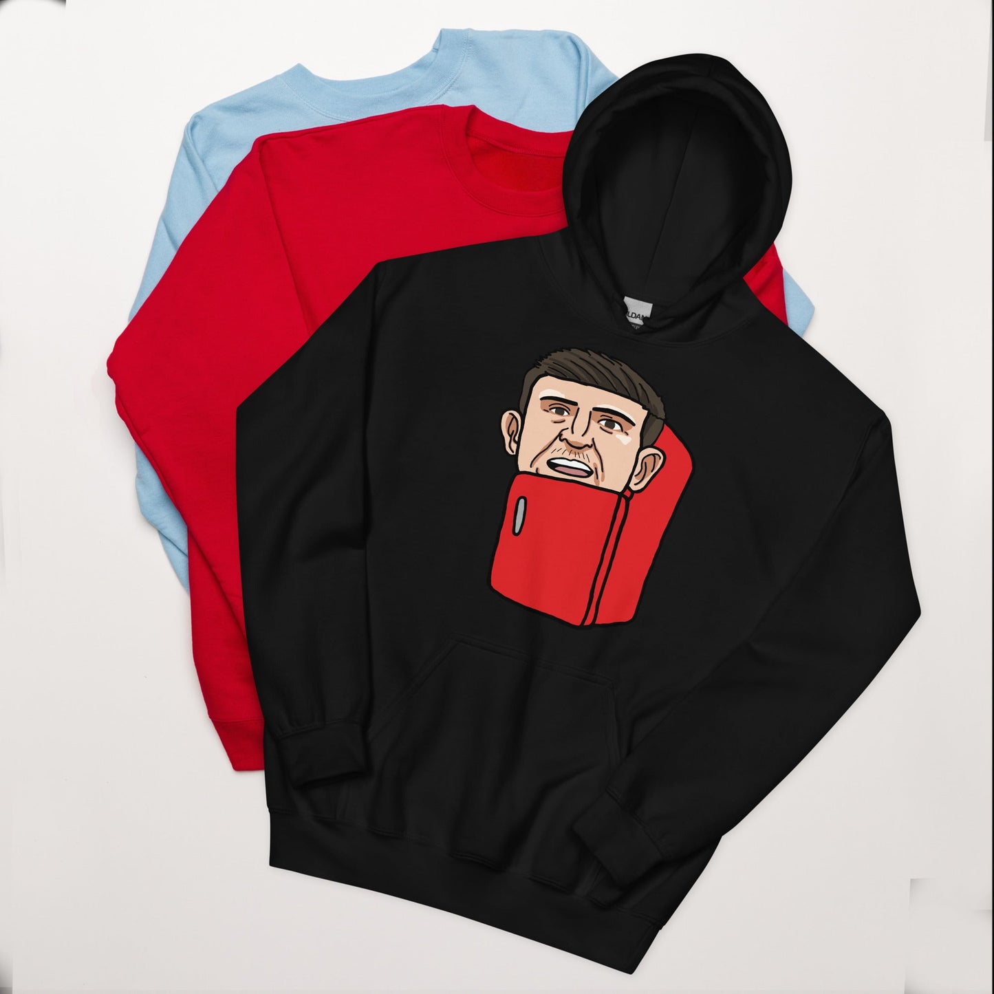 Harry ''The Fridge'' Maguire Unisex Hoodie, With Name & Number Black Hoodies Football Harry Maguire Manchester United The Fridge Next Cult Brand