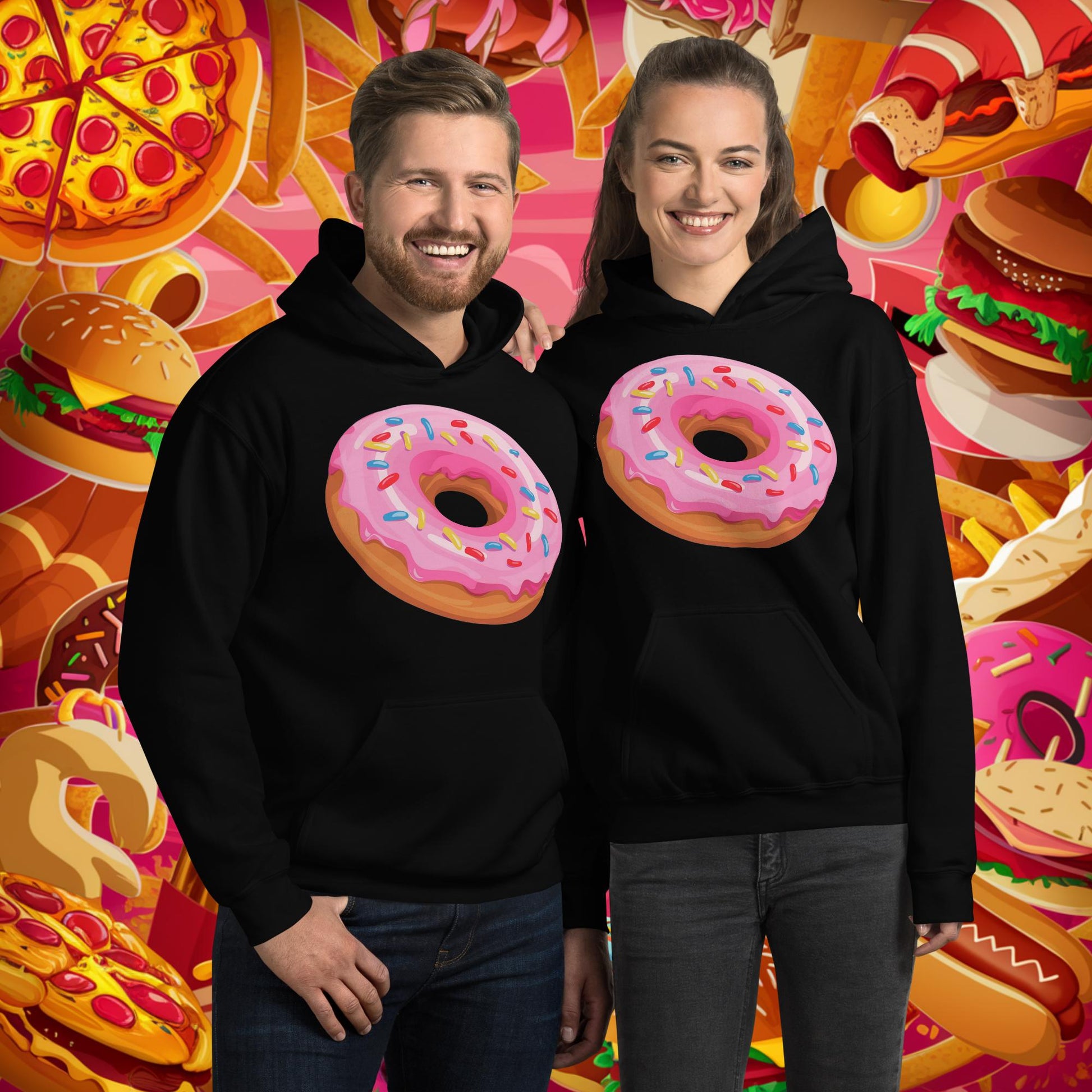 Pink Donut with sprinkles Unisex Hoodie Next Cult Brand