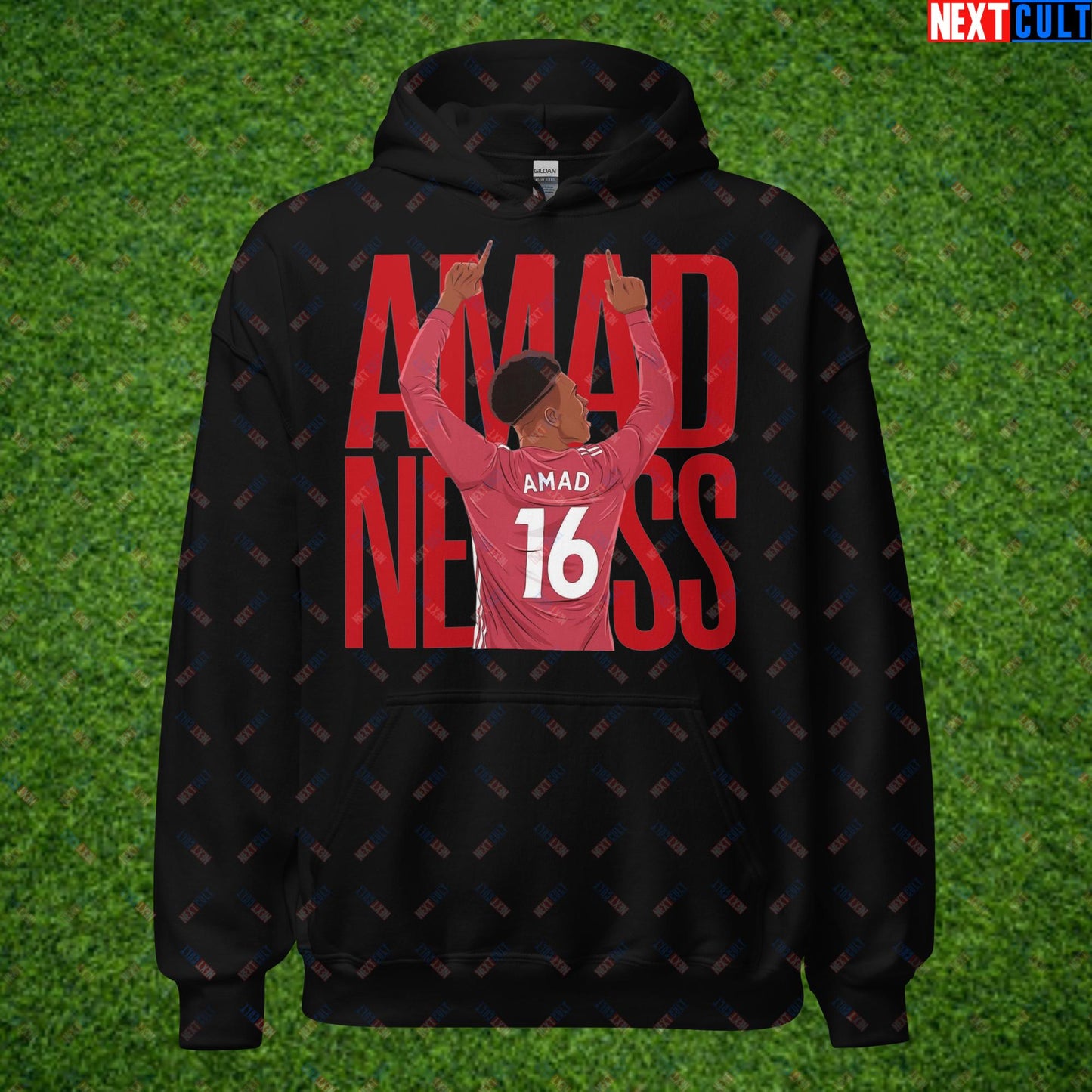 AMADNESS Amad Diallo Manchester United Funny Meme Cartoon Unisex Hoodie Black Hoodies Football Manchester United Next Cult Brand