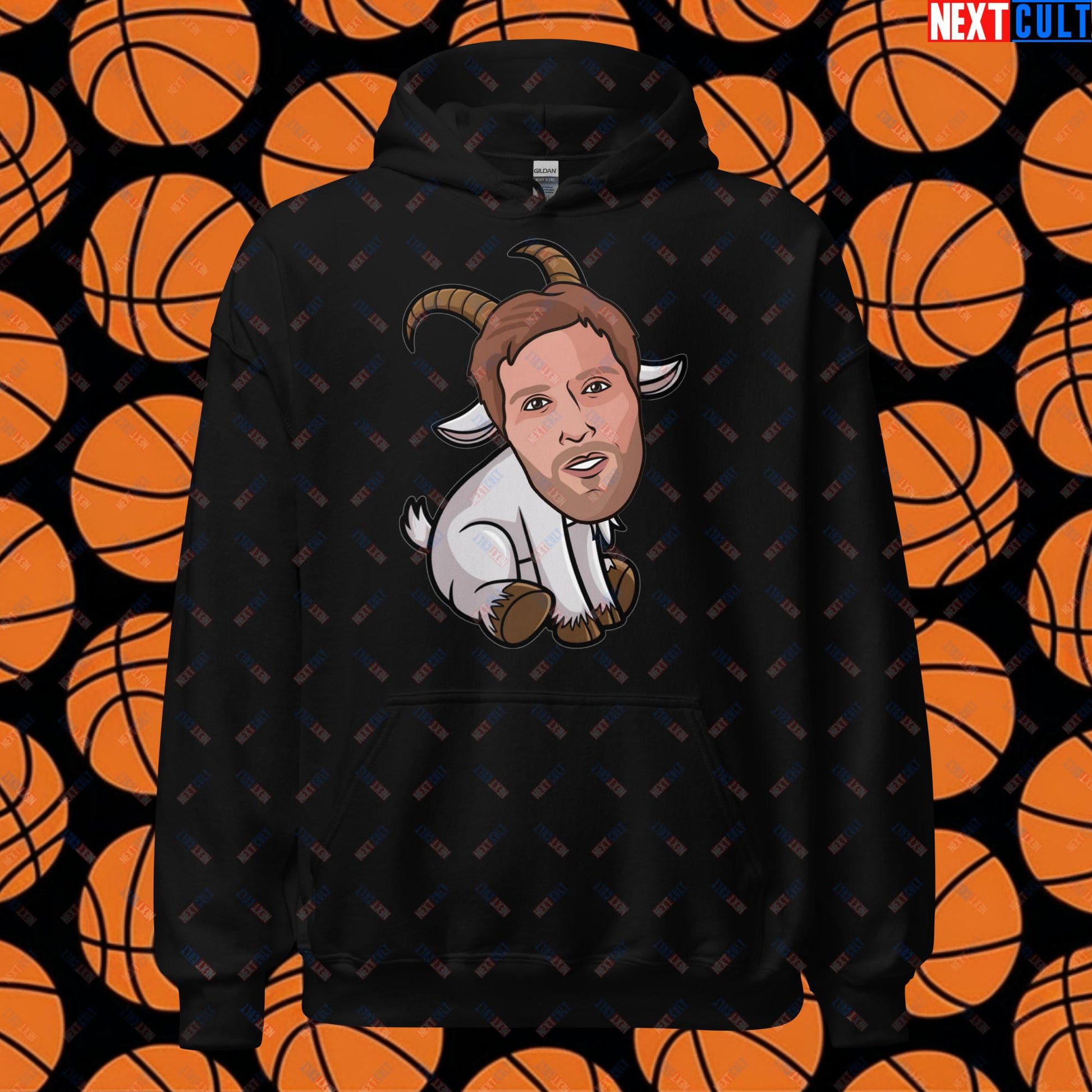 Dirk Nowitzki G.O.A.T. Hoodie - Funny Basketball Meme Sweatshirt - Greatest of All Time Pullover for Basketball Fans - Perfect Gift for Dirk Nowitzki Fans Unisex Hoodie Black Hoodies Basketball Dallas Mavericks Dirk Nowitzki G.O.A.T. NBA Next Cult Brand