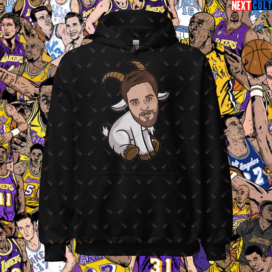 Pau Gasol G.O.A.T. Hoodie - Funny Basketball Meme Sweatshirt - Greatest of All Time Pullover for Basketball Fans - Perfect Gift for Pau Gasol Fans Unisex Hoodie Black Hoodies Basketball G.O.A.T. Los Angeles Lakers NBA Pau Gasol Next Cult Brand