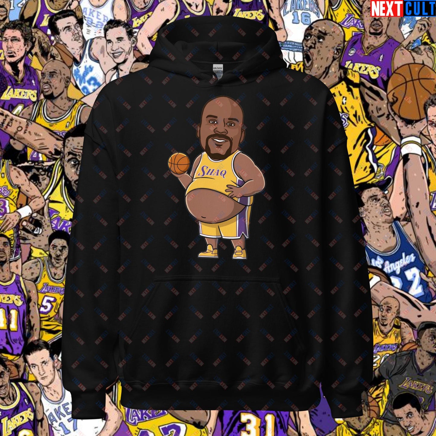 Fat Shaq Funny Basketball Meme Hoodie - Big Shaq Dominance Sweatshirt for Basketball Fans - Perfect Gift for Shaq Fans Unisex Hoodie Black Hoodies Basketball Los Angeles Lakers NBA Shaq Next Cult Brand