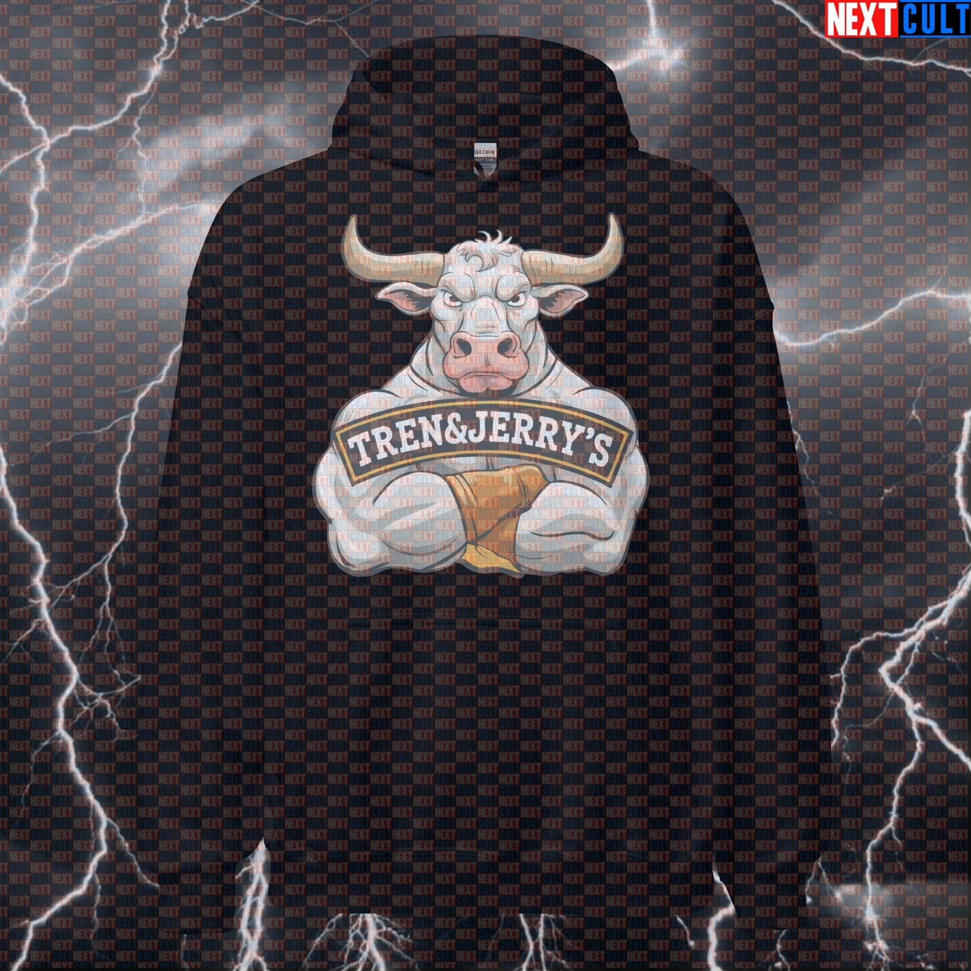 Tren Jerrys Gym Meme Hoodie - Funny Bodybuilding Workout Pullover for Lifters & Gym Bros Hoodies Bodybuilding Fast Food Fitness Gym Pump Cover Steroids Workout Next Cult Brand