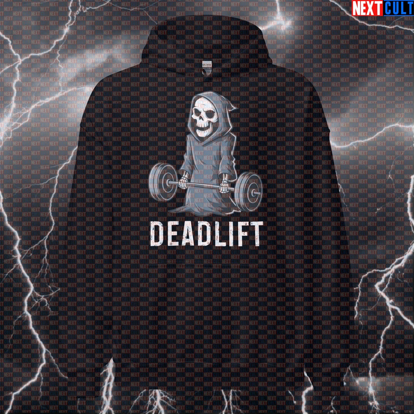 Grim Reaper Deadlift Hoodie | Funny Skeleton Workout Hoodie For Gym Bros & Leg Day Lovers Hoodies Bodybuilding Fitness Gym Halloween Leg Day Powerlifting Pump Cover Workout Next Cult Brand