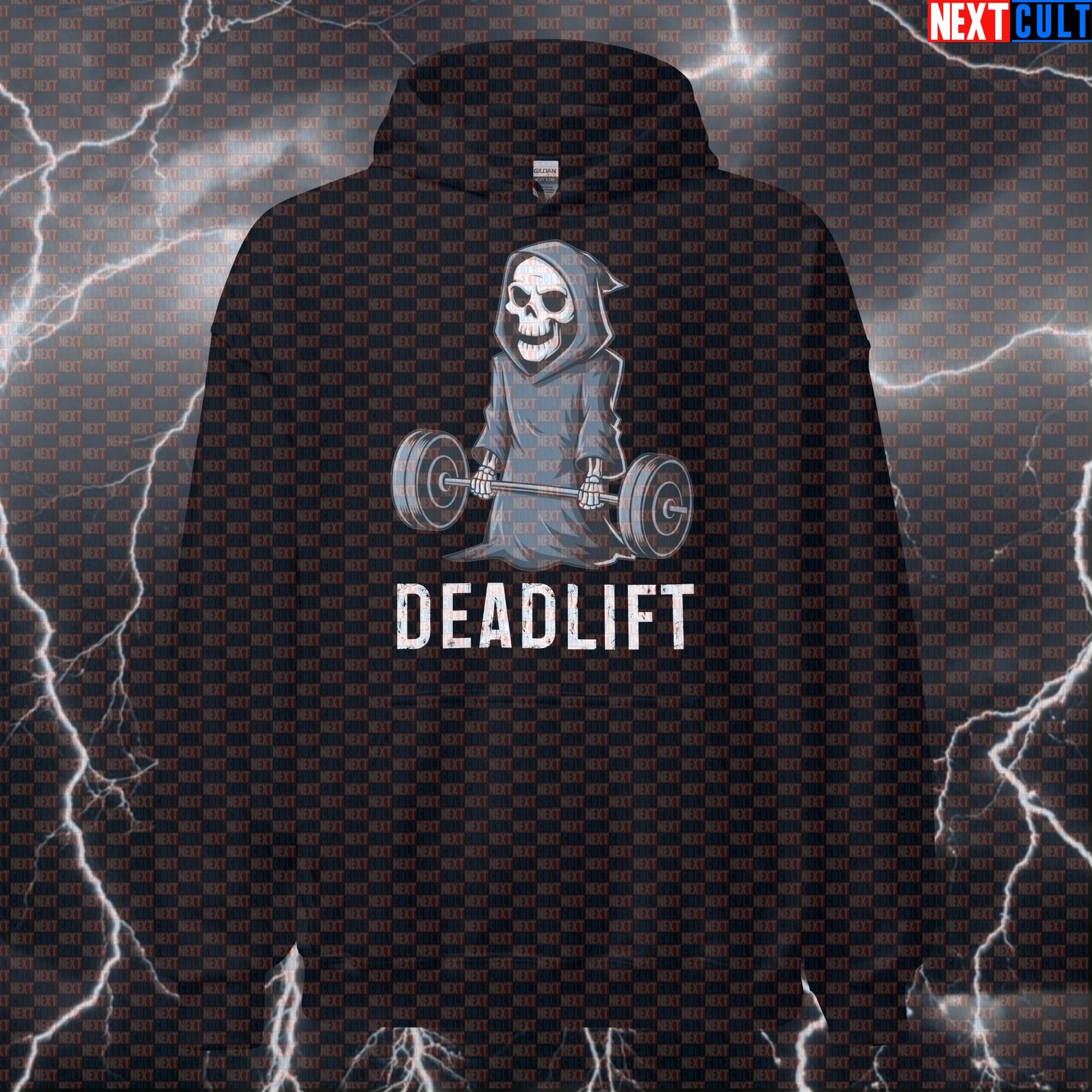 Grim Reaper Deadlift Hoodie | Funny Skeleton Workout Hoodie For Gym Bros & Leg Day Lovers Hoodies Bodybuilding Fitness Gym Halloween Leg Day Powerlifting Pump Cover Workout Next Cult Brand