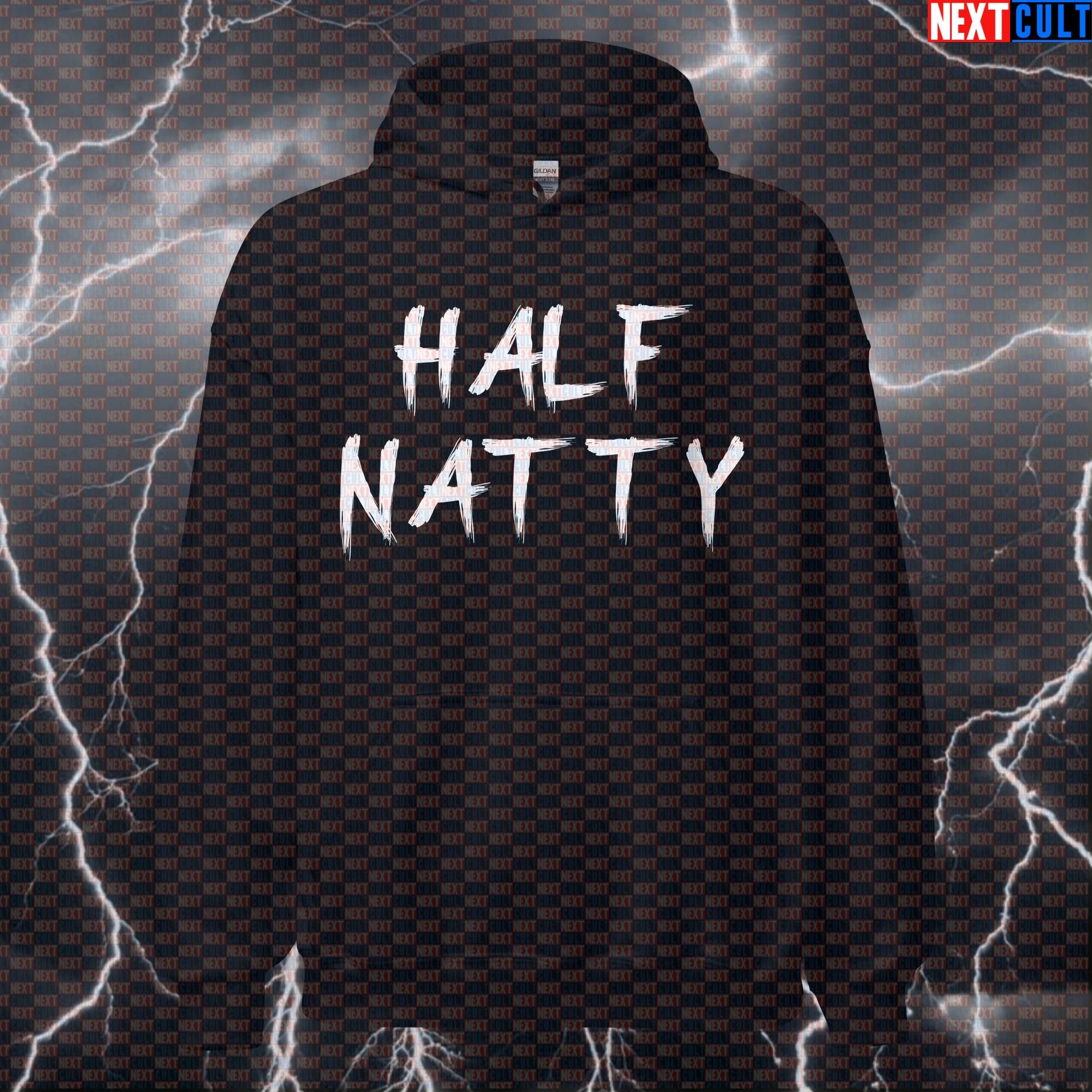 Half Natty Half Natural Gym Hoodie | Funny Workout Hoodie For Lifters & Bodybuilding Meme Fans | Pullover Bodybuilding Fitness Gym Natty Pump Cover Steroids Workout Next Cult Brand