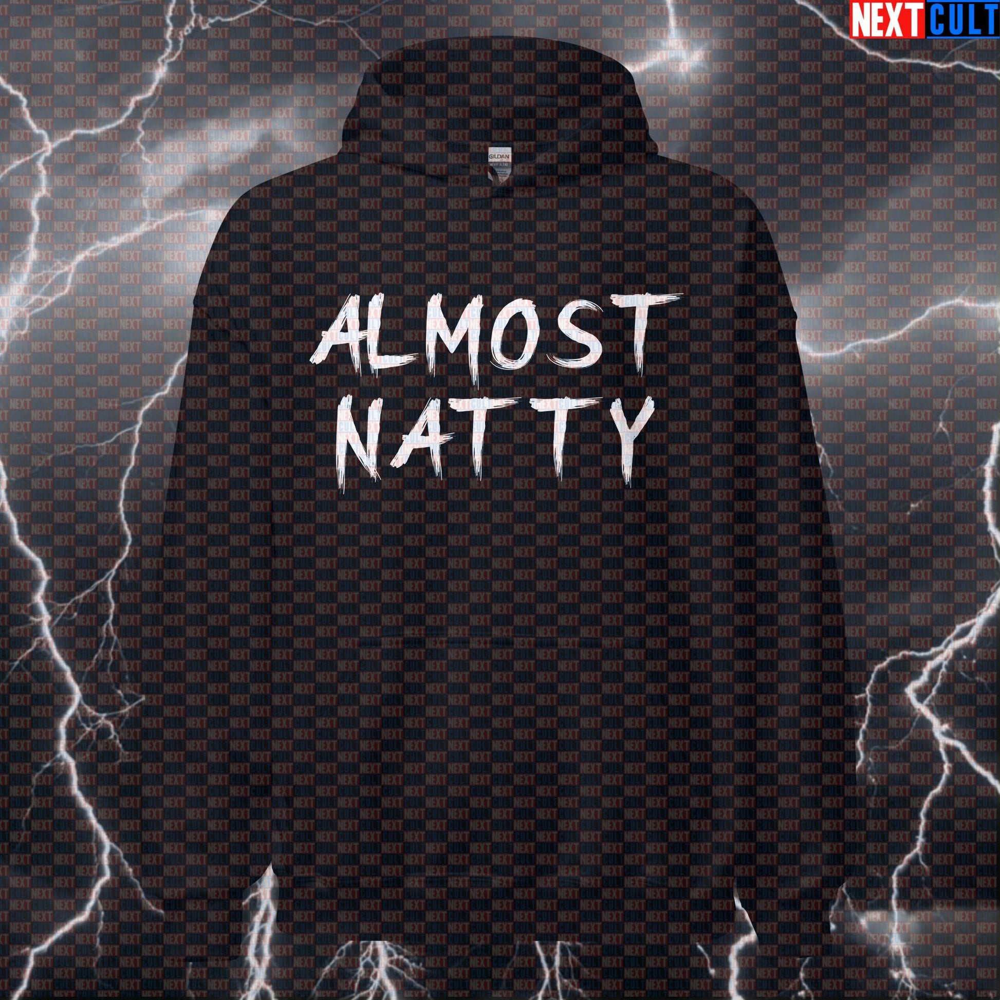 Almost Natty Gym Hoodie | Funny Workout Hoodie For Lifters & Bodybuilding Meme Fans | Hooded Sweatshirt Bodybuilding Fitness Gym Natty Pump Cover Steroids Workout Next Cult Brand