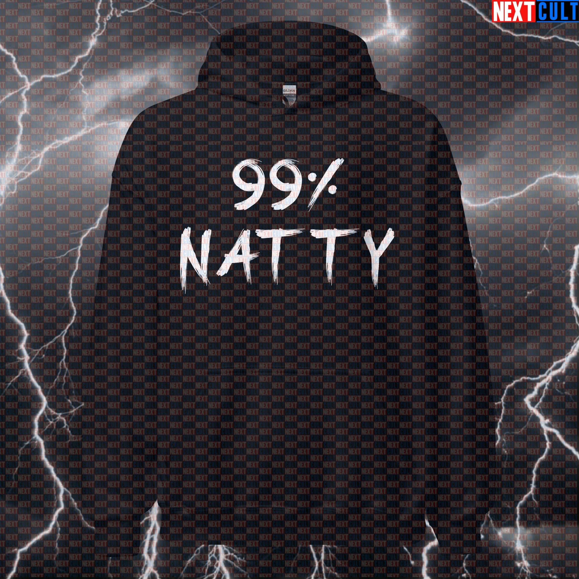 99% Natty Gym Hoodie | Funny Bodybuilding Meme Workout Hoodie For Lifters | Hooded Sweatshirt Pullover Bodybuilding Fitness Gym Natty Pump Cover Steroids Workout Next Cult Brand