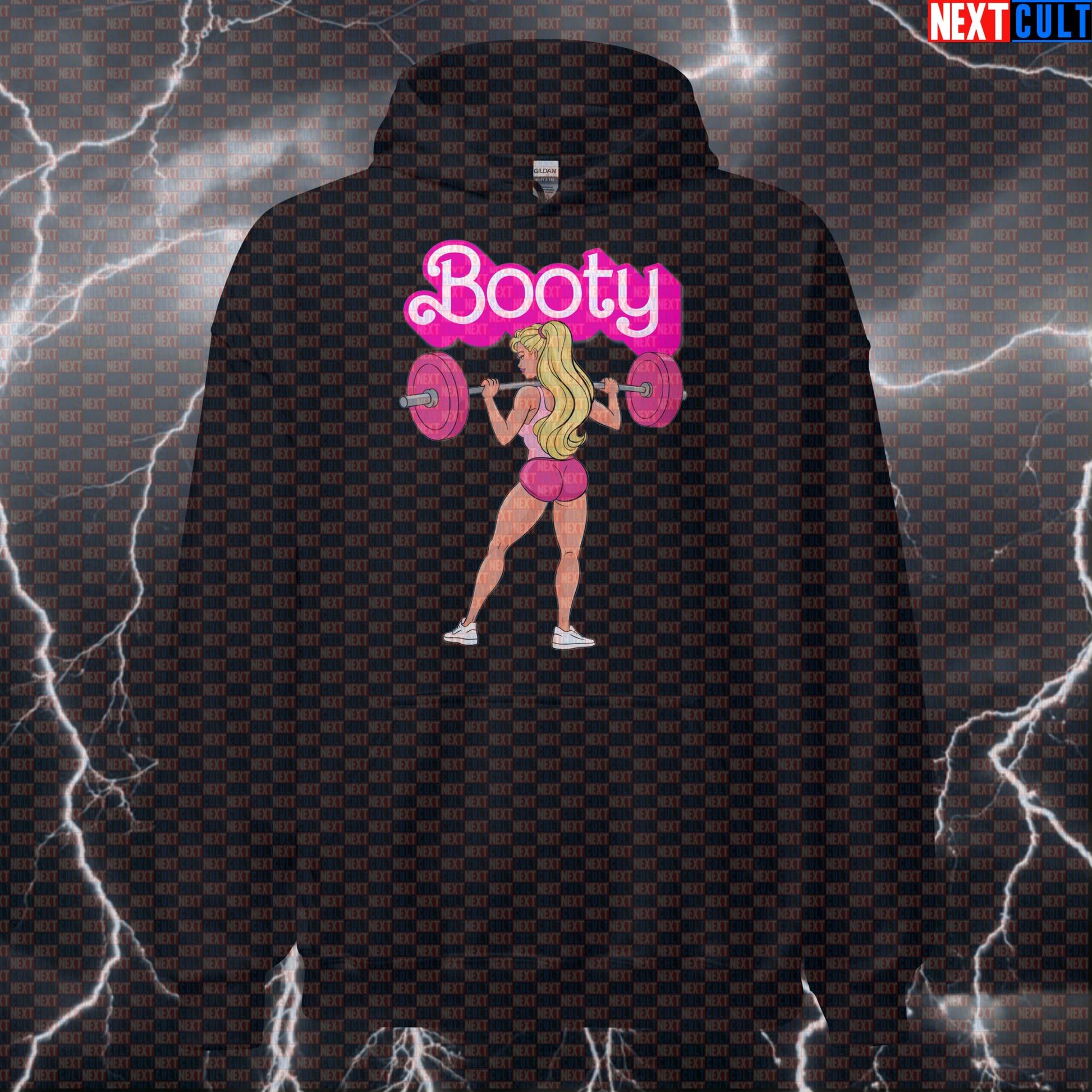 BootyBuilder Gym Hoodie | Funny Workout Hoodie For Leg Day & Squats | Barbie Fitness Meme Pullover Barbie Bodybuilding Films Fitness Gym Leg Day Powerlifting Pump Cover Workout Next Cult Brand