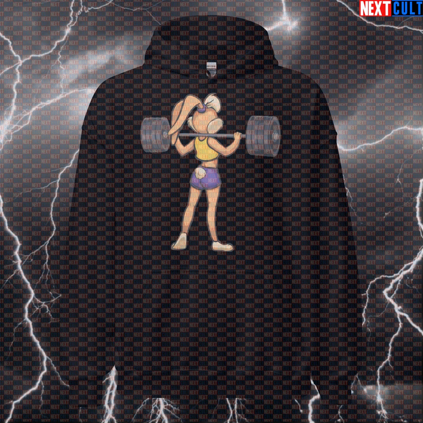 Gym Bunny Funny Workout Hoodie | Squats & Booty Motivation Pullover | Cute Gym Hoodie For Women Lifters Hoodies Bodybuilding Films Fitness Gym Leg Day Powerlifting Pump Cover TV Workout Next Cult Brand