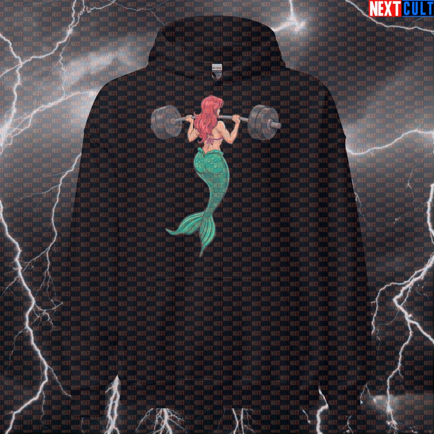 Mermaid Leg Day Gym Hoodie | Funny Workout Hoodie For Female Lifters & Leg Day Lovers | Hooded Sweatshirt Hoodies Bodybuilding Films Fitness Gym Leg Day Powerlifting Pump Cover Workout Next Cult Brand