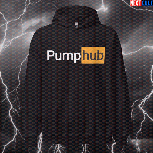 Pump Hub Gym Hoodie | Funny Workout Hoodie For Lifters & Bodybuilding Meme Fans | Pump Cover Pullover Hoodies Bodybuilding Fitness Gym Pump Cover Workout Next Cult Brand