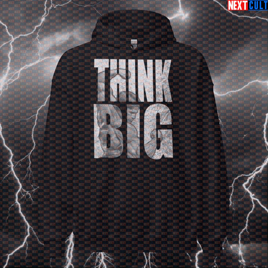 Think Big Funny Gym Hoodie | Arnold Bodybuilding Meme Hooded Sweatshirt For Lifters | Workout Jumper Hoodies Arnold Schwarzenegger Bodybuilding Fitness Gym Pump Cover Workout Next Cult Brand