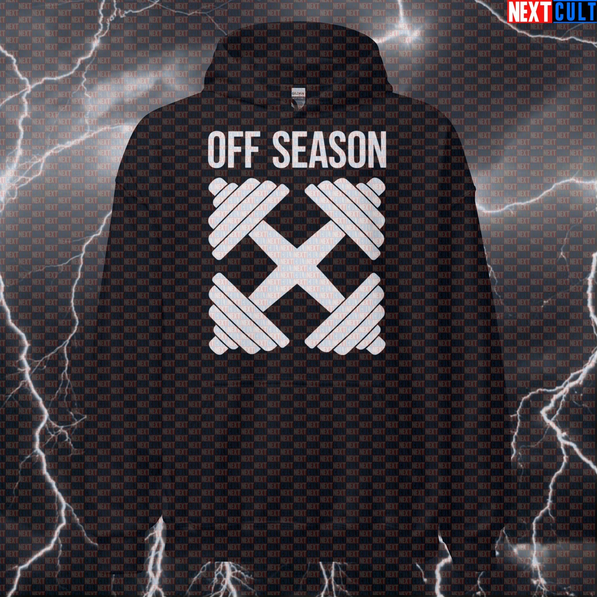 Off-Season Rest Day Funny Gym Hoodie | Workout Hoodie For Lifters & Bodybuilding Meme Fans | Hooded Sweatshirt Bodybuilding Fitness Gym Powerlifting Pump Cover Workout Next Cult Brand