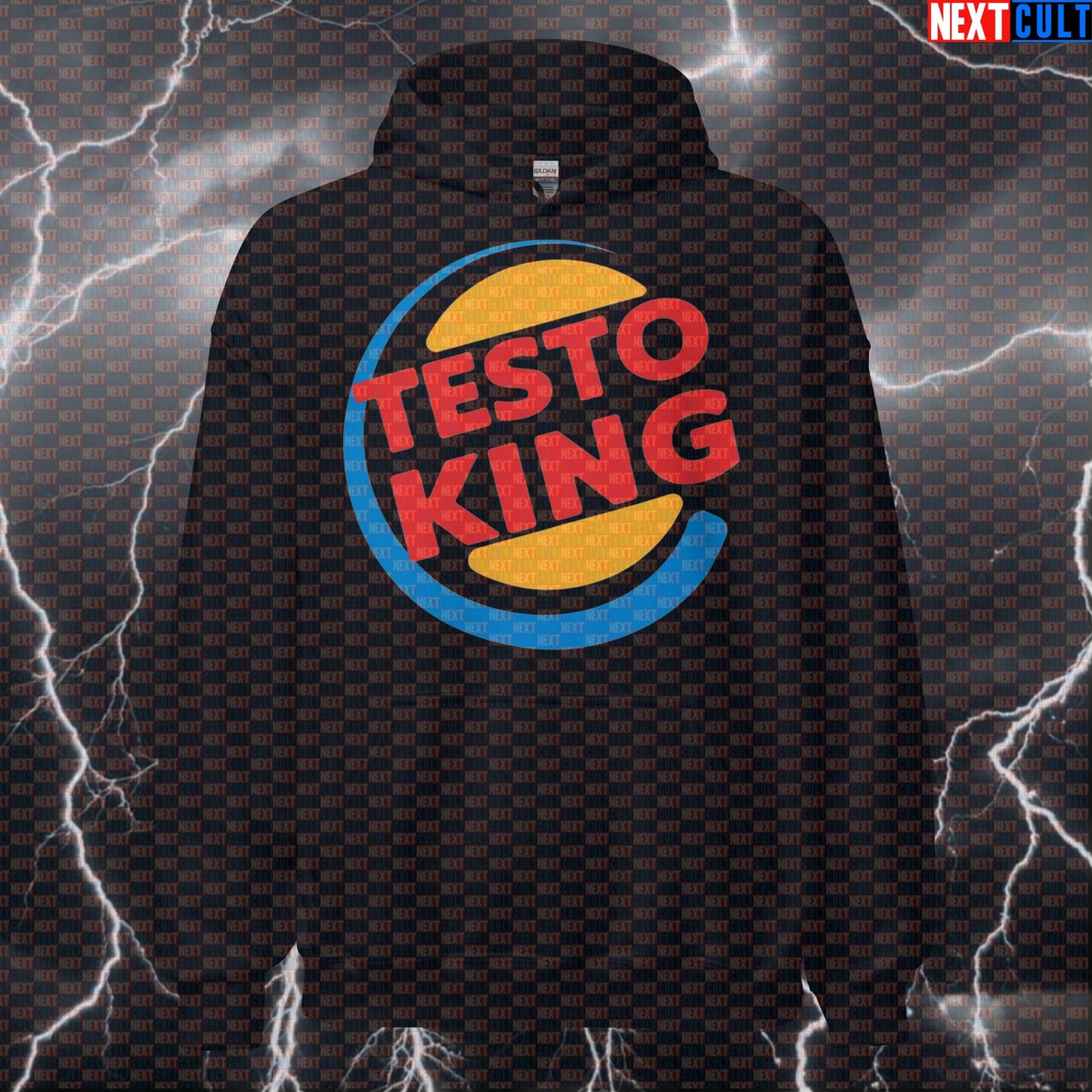 Testo King Gym Hoodie | Funny Testosterone Hooded Sweatshirt For Lifters & Bodybuilding Meme Fans Hoodies Bodybuilding Fitness Gym Pump Cover Workout Next Cult Brand