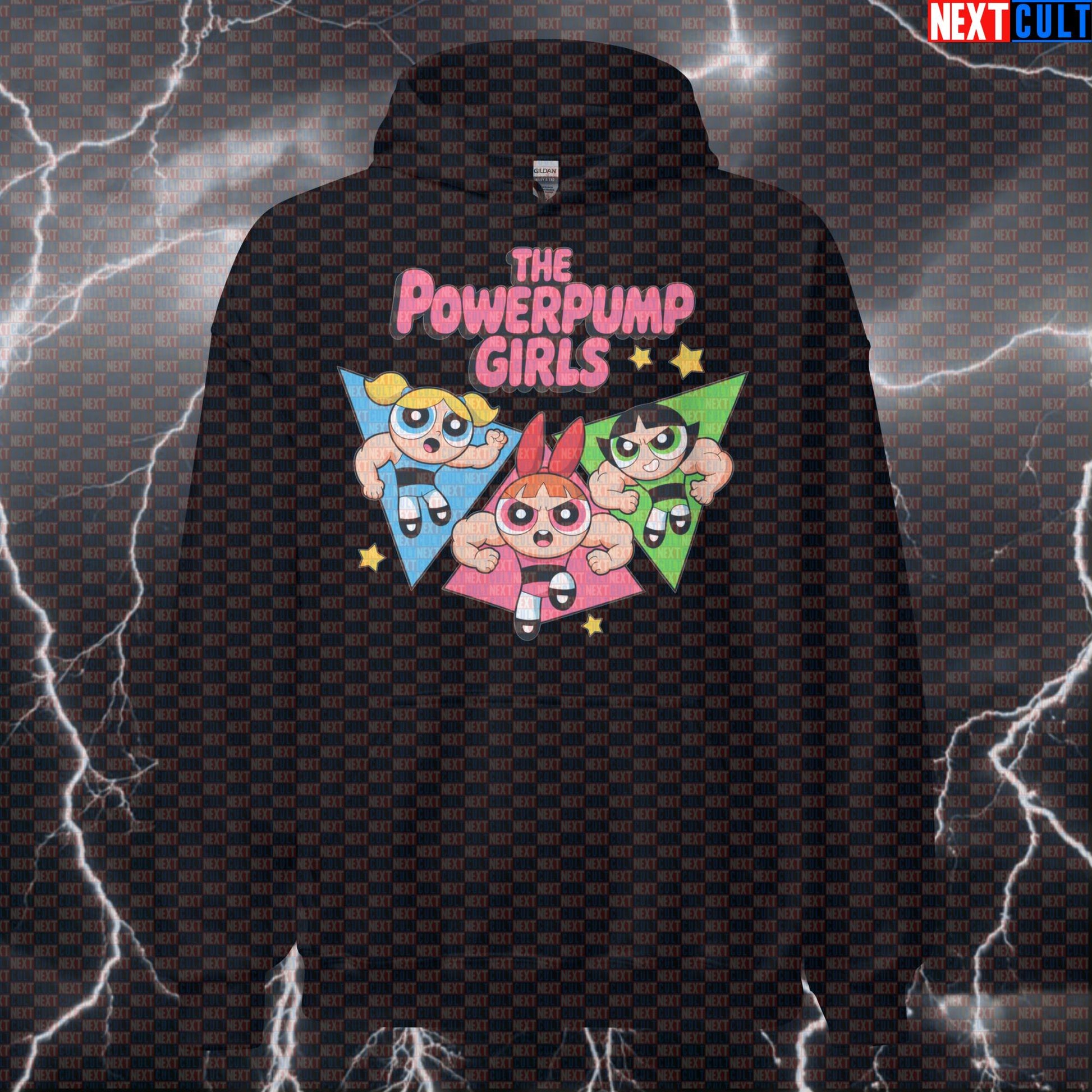 Powerpump Girls Funny Gym Hoodie | Workout Hoodie For Female Lifters & Fitness Meme Fans | Hooded Pullover Hoodies Bodybuilding Fitness Gym Pump Cover TV Workout Next Cult Brand