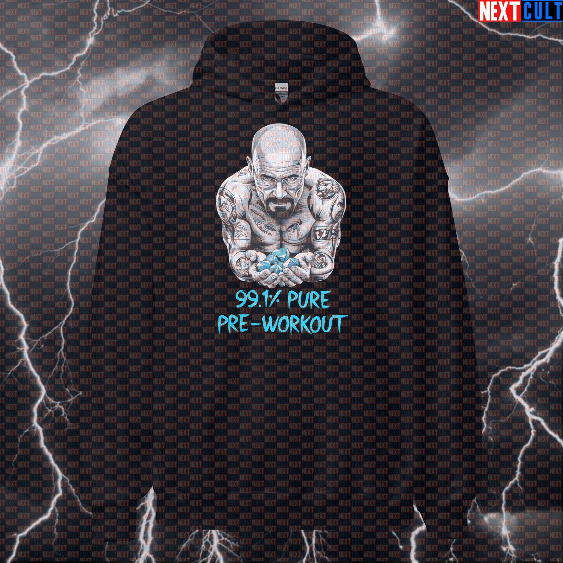99.1% Pure Pre-Workout Gym Hoodie | Breaking Bad Parody Funny Workout Hoodie For Lifters & Fitness Fans Hoodies Bodybuilding Breaking Bad Fitness Gym Pump Cover TV Workout Next Cult Brand