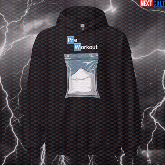 Pre-Workout Pump Cover Hoodie | Breaking Bad Gym Meme Hooded Sweatshirt | Funny Workout Pullover Hoodies Bodybuilding Breaking Bad Fitness Gym Pump Cover TV Workout Next Cult Brand