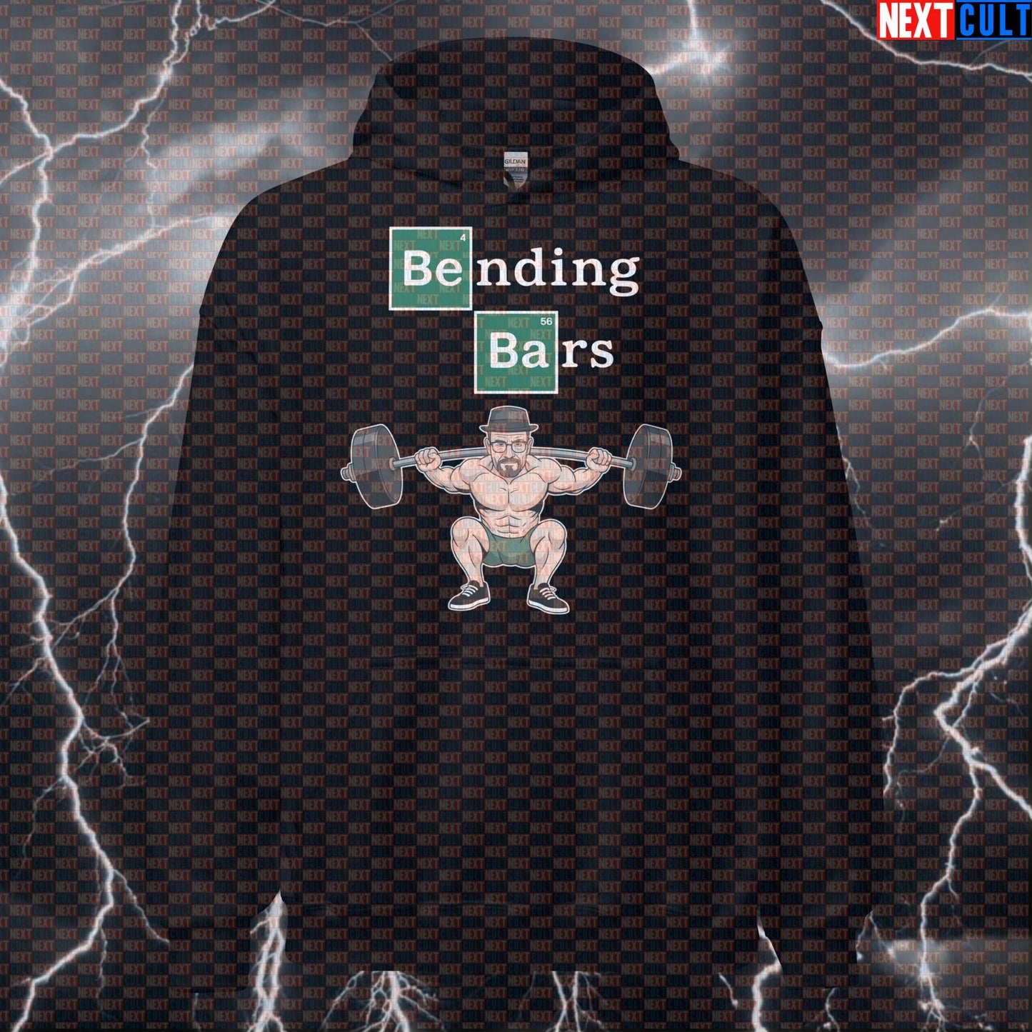 Bending Bars Gym Meme Hoodie | Funny Breaking Bad Workout Hoodie For Powerlifters & Bodybuilders Bodybuilding Breaking Bad Fitness Gym Pump Cover TV Workout Next Cult Brand
