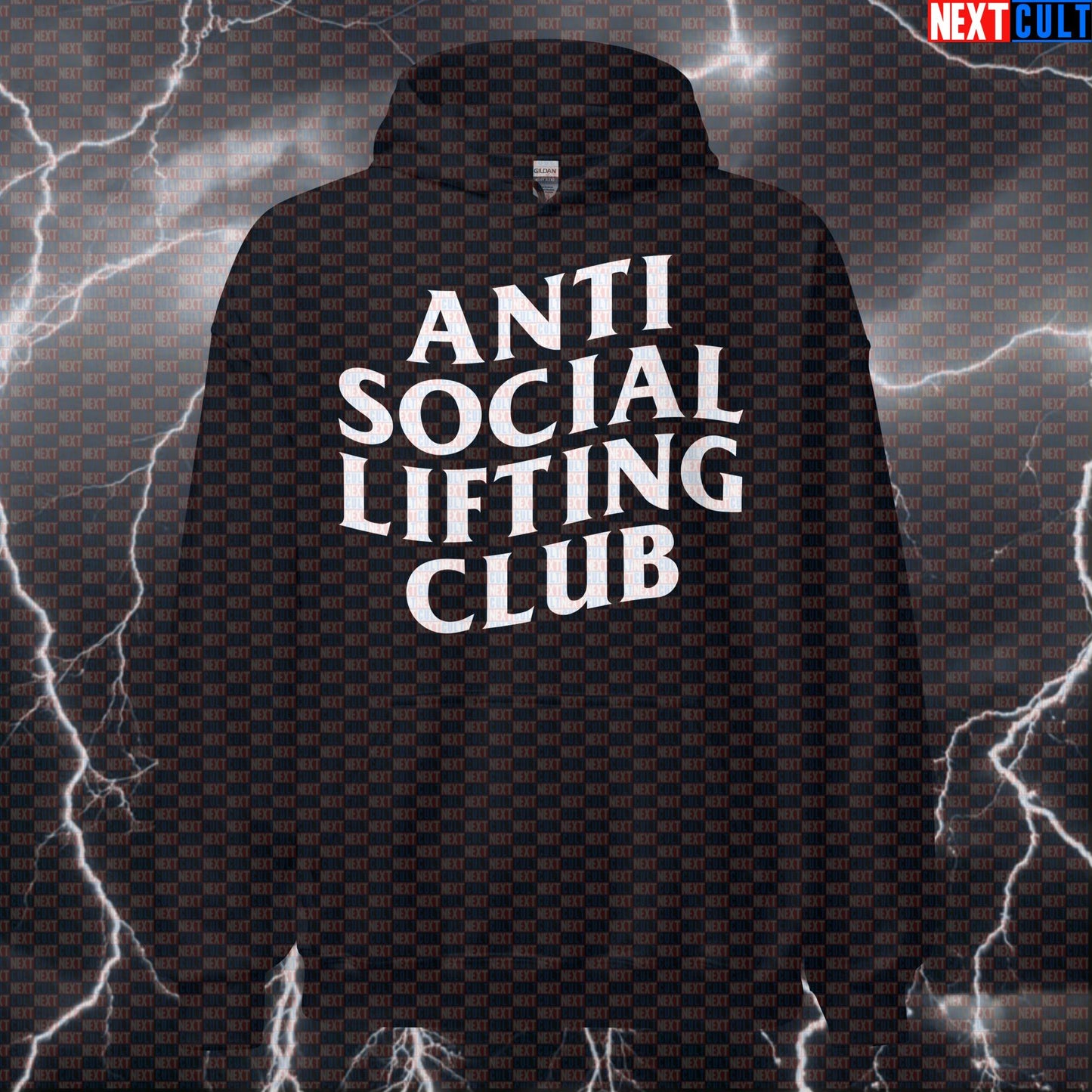 Anti Social Lifting Club Gym Hoodie | Funny Workout Hoodie For Powerlifters & Bodybuilders | Hooded Sweatshirt Bodybuilding Fitness Gym Home Gym Powerlifting Pump Cover Workout Next Cult Brand