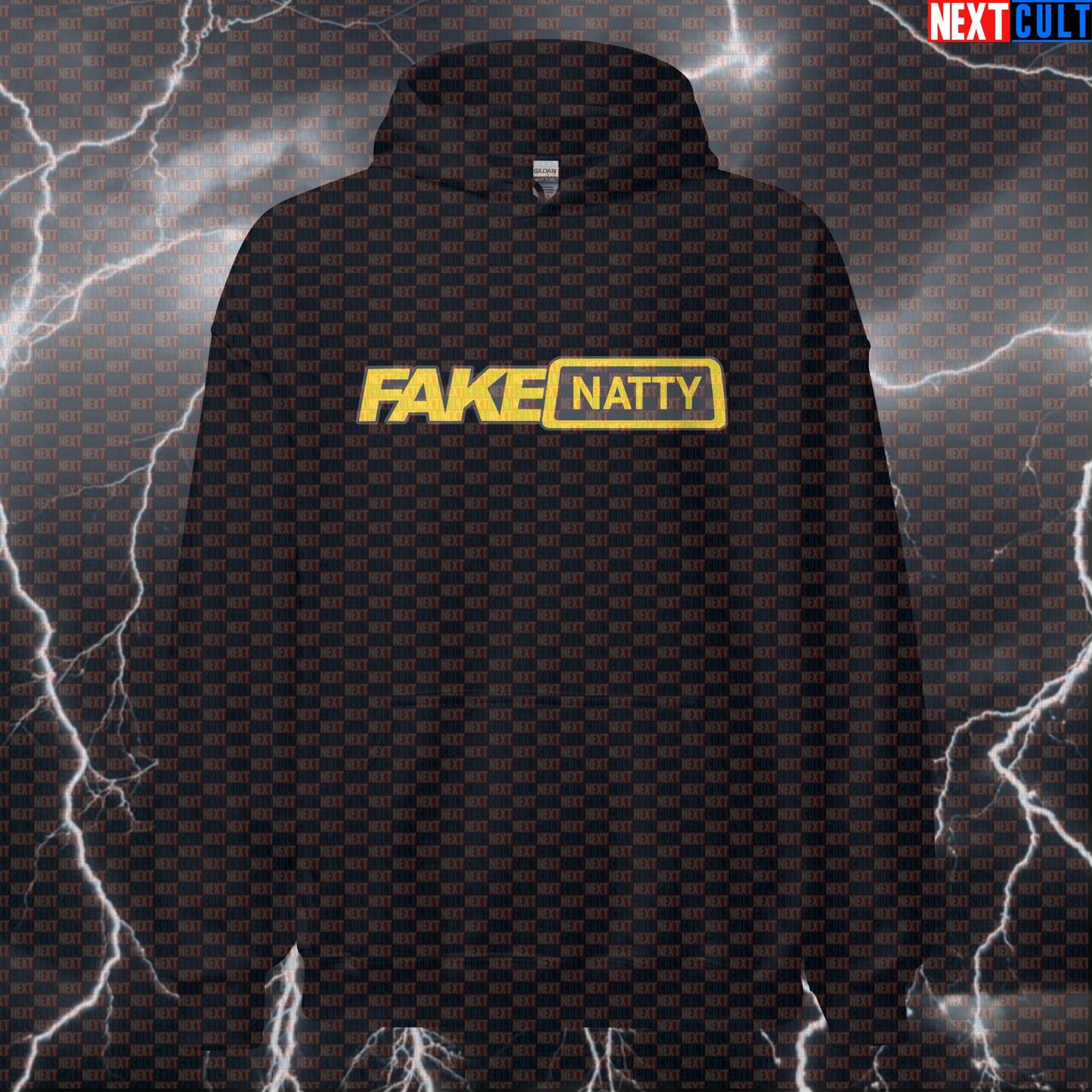 Fake Natty Gym Meme Hoodie | Funny Not Natty Workout Hoodie For Bodybuilders | Hooded Sweatshirt Bodybuilding Fitness Gym Natty Pump Cover Steroids Workout Next Cult Brand