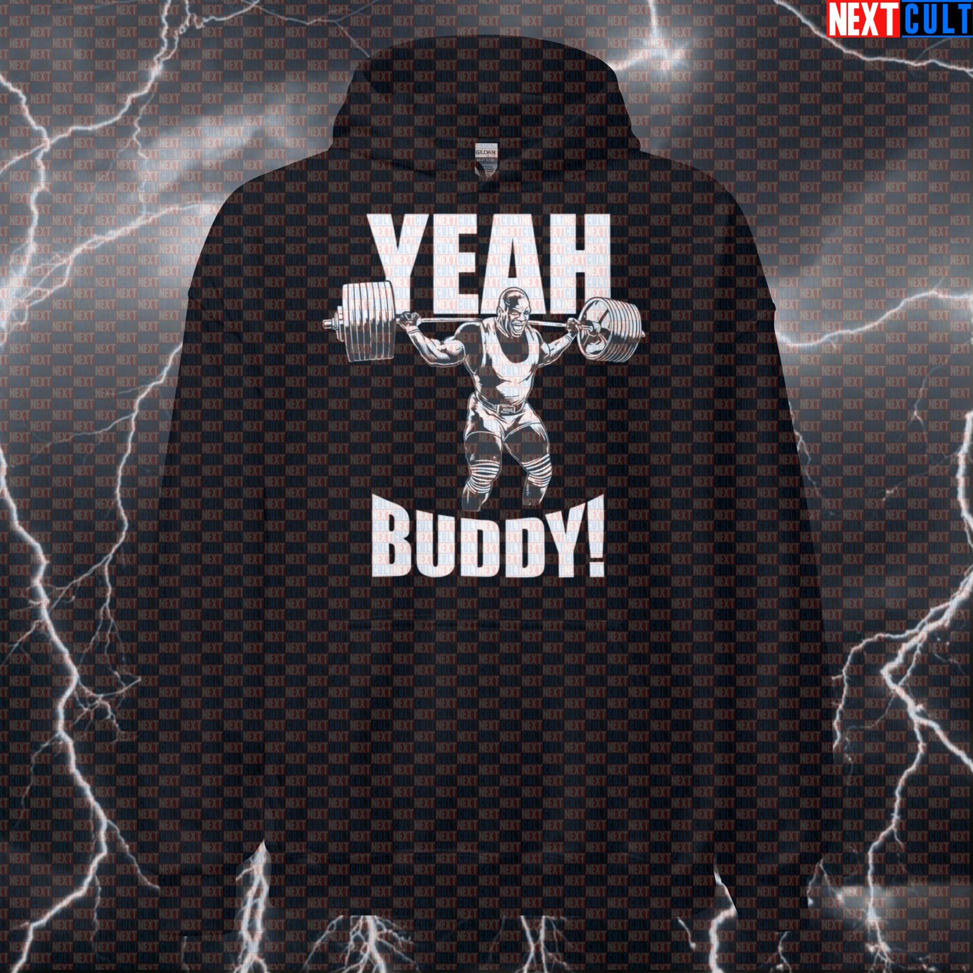 Yeah Buddy Lightweight Gym Hoodie | Ronnie Coleman Meme Hooded Sweatshirt | Funny Bodybuilding Workout Pullover Bodybuilding Fitness Gym Pump Cover Ronnie Coleman Workout Next Cult Brand