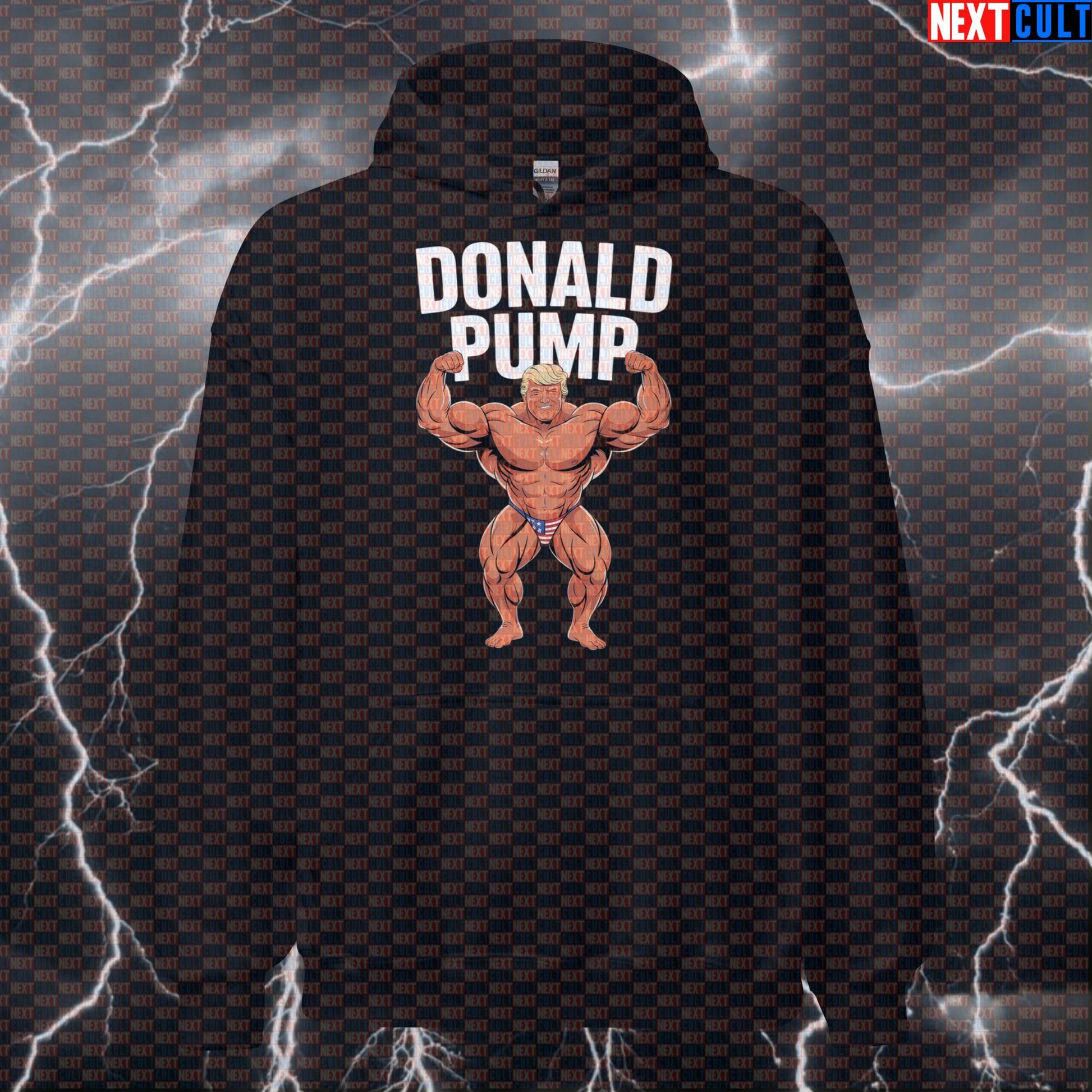 Donald Pump Gym Hoodie | Funny American Muscle Workout Hoodie For Powerlifting & Fitness Memes Hoodies 4th of July Bodybuilding Donald Trump Fitness Gym Pump Cover Workout Next Cult Brand