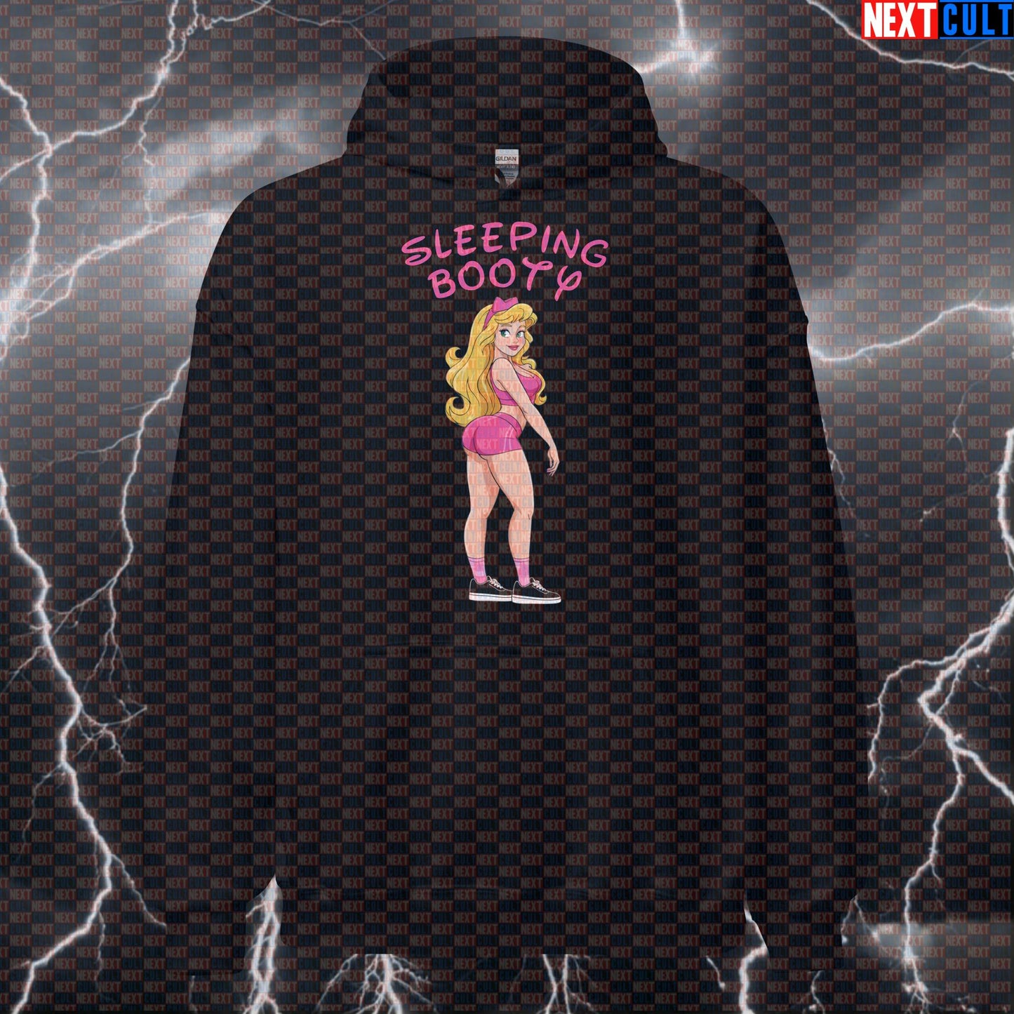 Sleeping Booty Gym Hoodie | Funny Bootybuilding Meme Hooded Sweatshirt For Gym Princess Workouts Bodybuilding Films Fitness Gym Leg Day Pump Cover Workout Next Cult Brand