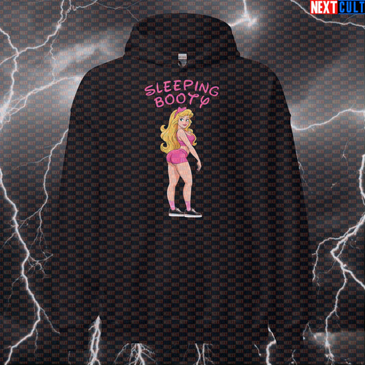 Sleeping Booty Gym Hoodie | Funny Bootybuilding Meme Hooded Sweatshirt For Gym Princess Workouts Bodybuilding Films Fitness Gym Leg Day Pump Cover Workout Next Cult Brand