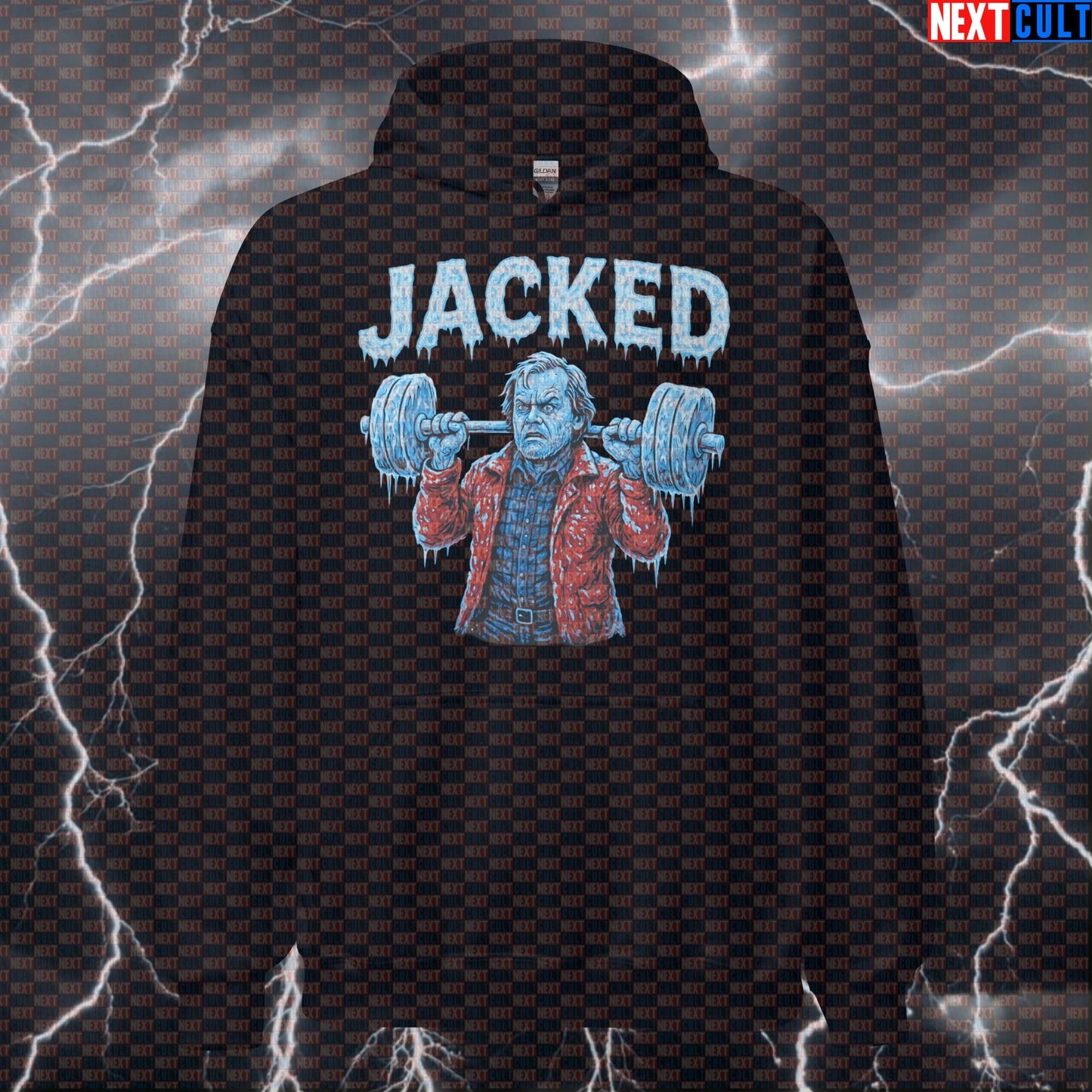 Jacked Torrance Funny Gym Hoodie | The Shining Workout Hooded Sweatshirt For Lifters Films Fitness Gym Halloween Powerlifting Pump Cover Workout Next Cult Brand