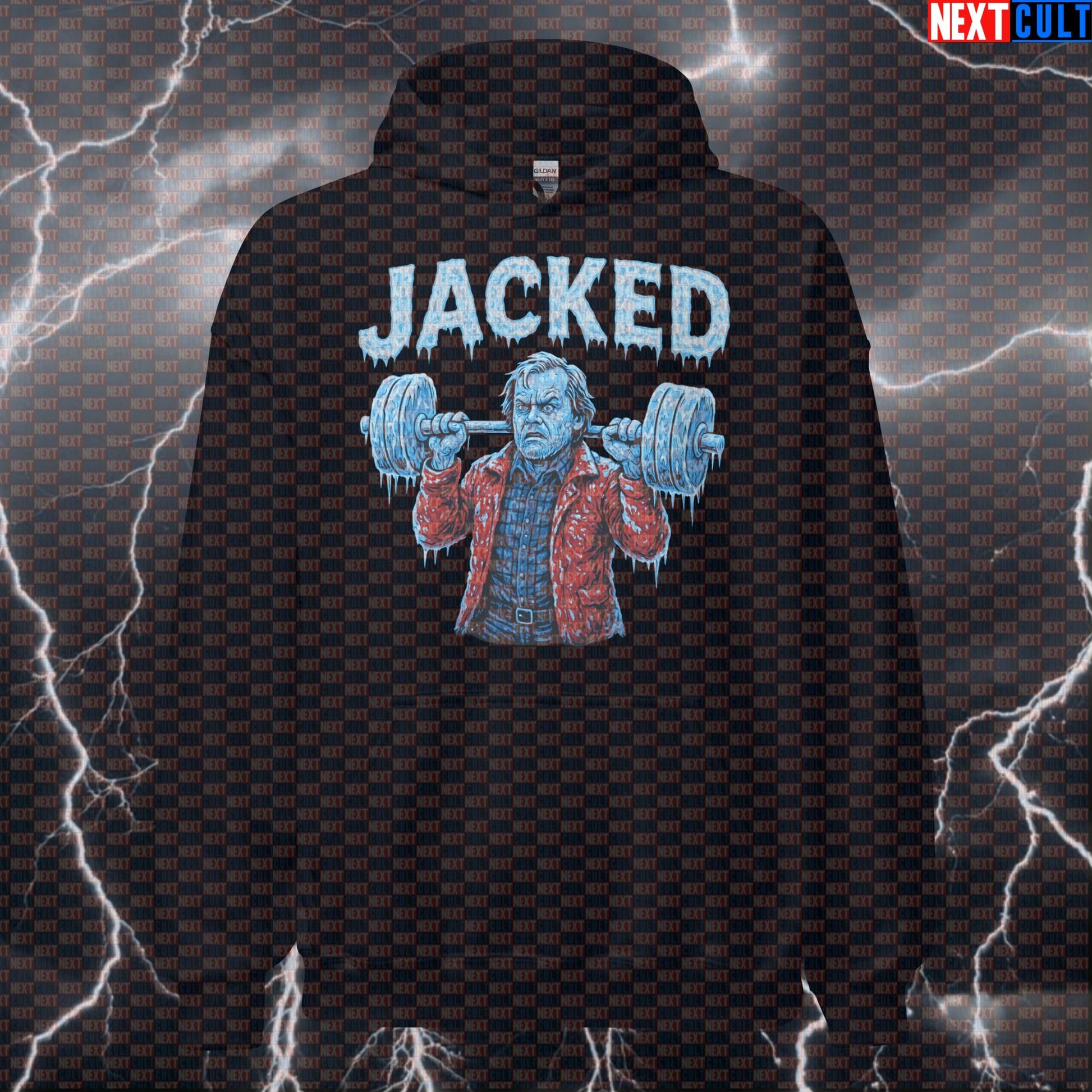 Jacked Torrance Funny Gym Hoodie | The Shining Workout Hooded Sweatshirt For Lifters Films Fitness Gym Halloween Powerlifting Pump Cover Workout Next Cult Brand