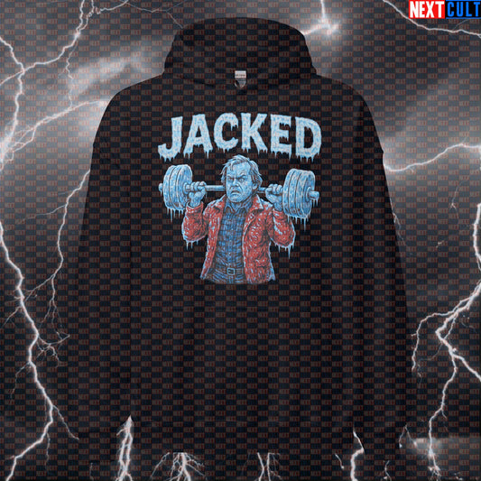 Jacked Torrance Funny Gym Hoodie | The Shining Workout Hooded Sweatshirt For Lifters Films Fitness Gym Halloween Powerlifting Pump Cover Workout Next Cult Brand