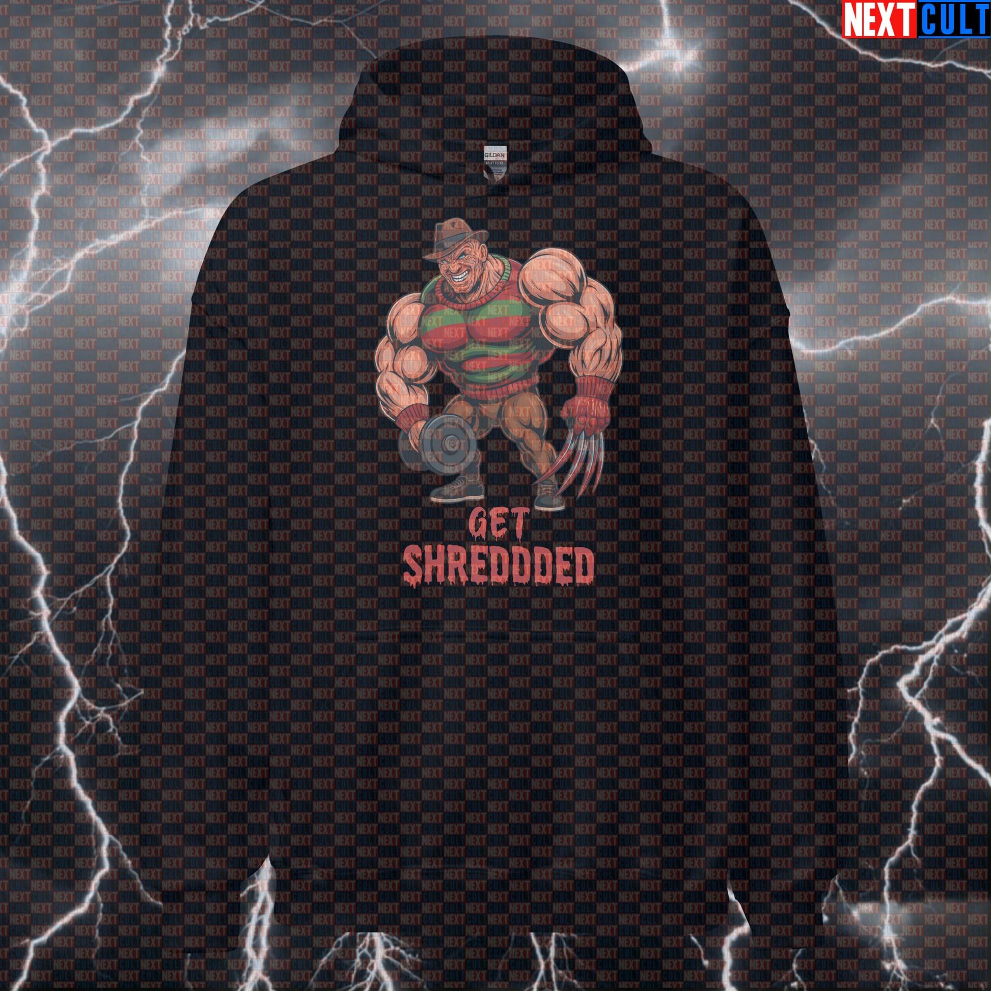 Get Shredded Freddy Krueger Funny Gym Hoodie | Horror Meme Workout Pullover Bodybuilding Films Fitness Gym Halloween Pump Cover Workout Next Cult Brand
