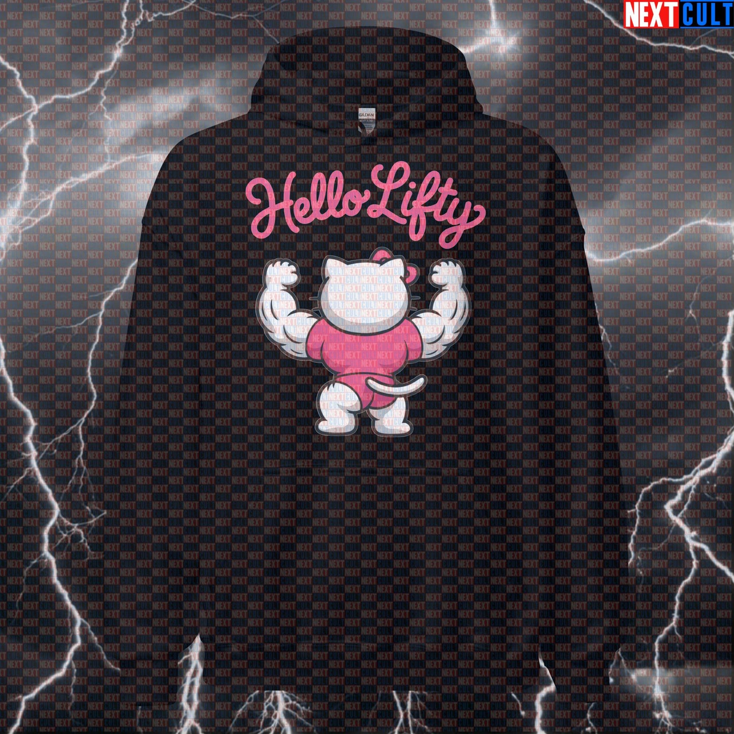 Hello Lifty Gym Hoodie | Cute Funny Workout Hoodie For Lifters & Fitness Meme Fans | Hooded Sweatshirt Bodybuilding Fitness Gym Pump Cover TV Workout Next Cult Brand