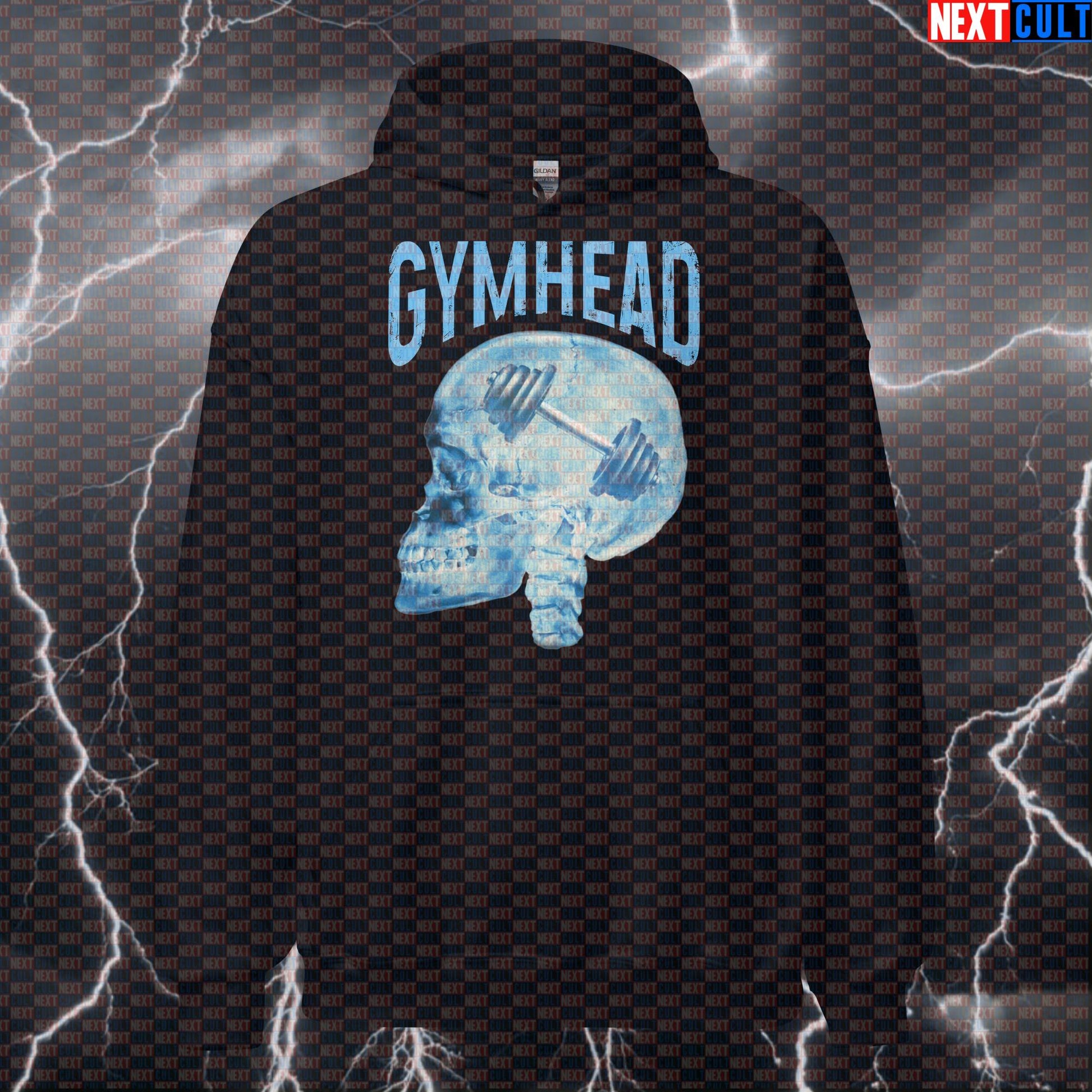 Gymhead Funny Workout Hoodie | Lifting Is On My Mind Hooded Sweatshirt | Skull Design Gym Pullover Bodybuilding Fitness Gym Powerlifting Pump Cover Workout Next Cult Brand