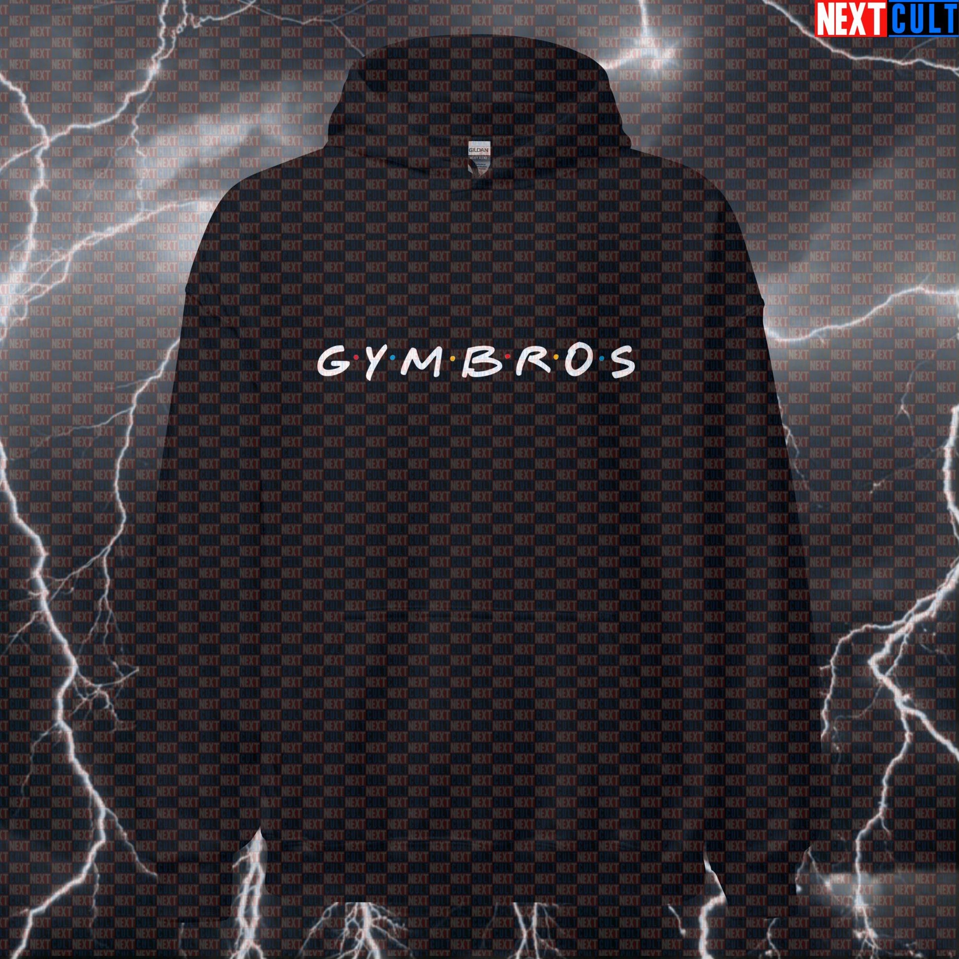 Gym Bros Meme Hoodie | Friends Parody Workout Hoodie For Lifters | Funny Gym Hooded Sweatshirt Hoodies Bodybuilding Fitness Gym Pump Cover TV Workout Next Cult Brand