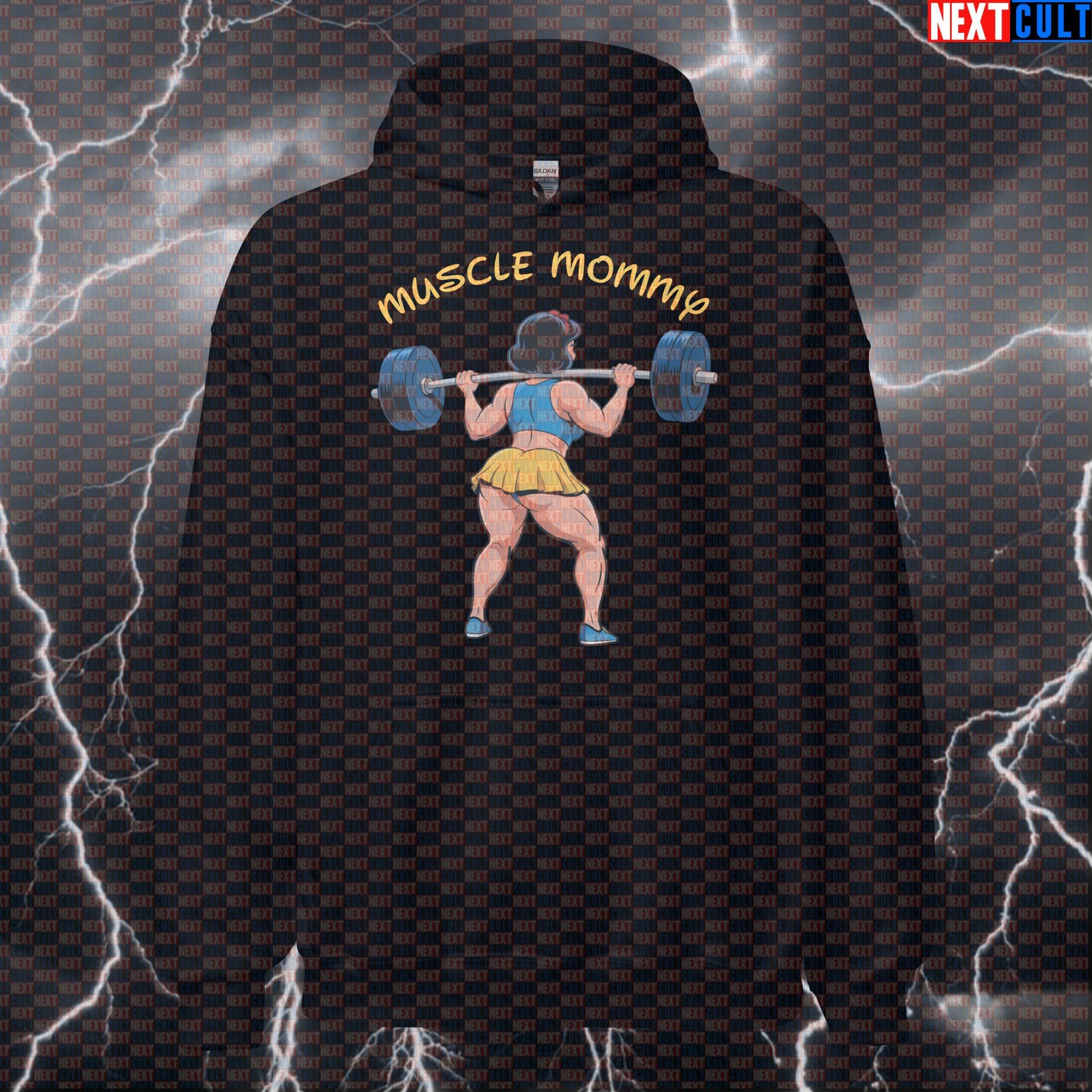 Muscle Mommy Gym Hoodie: Funny Snow White & Squats Workout Hooded Sweatshirt Hoodies Bodybuilding Films Fitness Gym Leg Day Powerlifting Pump Cover Workout Next Cult Brand