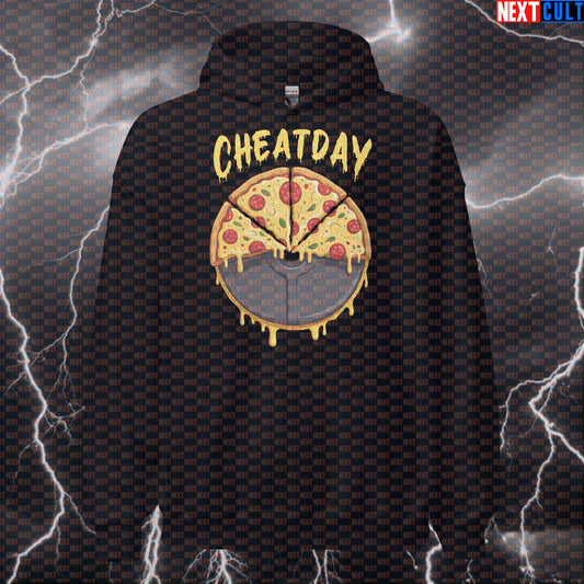 Pizza Weight Plate Cheat Day Gym Hoodie | Funny Workout Hoodie For Bulk & Bodybuilding Jumper Hoodies Bodybuilding Fast Food Fitness Gym Pizza Powerlifting Pump Cover Workout Next Cult Brand