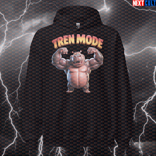 Tren Mode Gym Hippo Hoodie | Funny Madagascar Moto Moto Meme Hooded Sweatshirt For Gym Bros Hoodies Bodybuilding Films Fitness Gym Pump Cover Steroids Workout Next Cult Brand