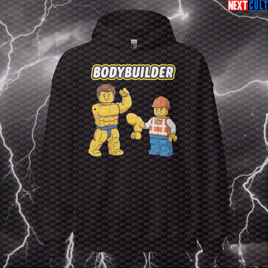 Body Under Construction Gym Hoodie | LEGO Bodybuilding Meme Pullover For Lifters & Fitness Fans Hoodies Bodybuilding Fitness Gym LEGO Pump Cover Workout Next Cult Brand
